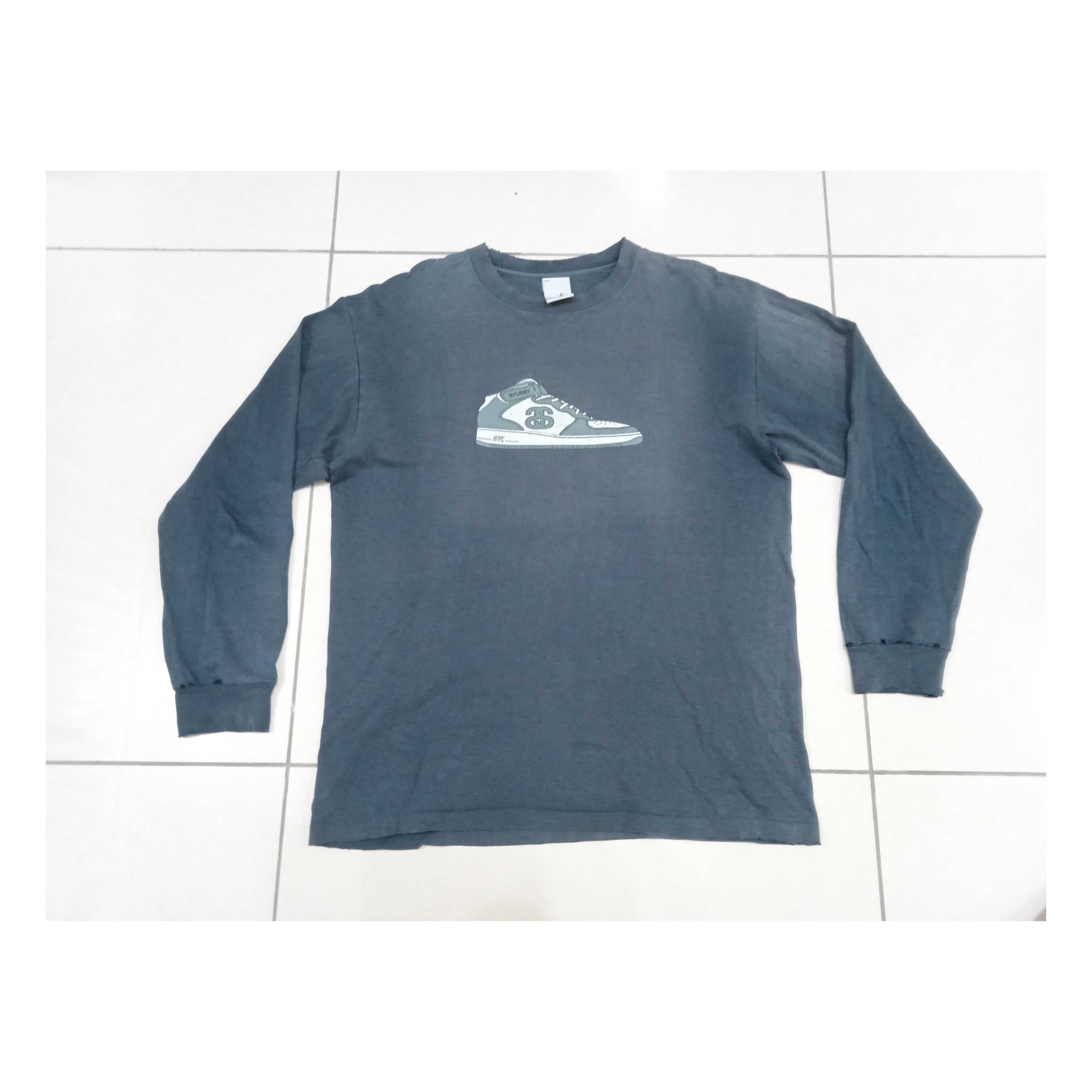 Powell Peralta × Stussy × Vintage Vintage 90s Stussy Air Force T Shirt Thrashed Size US M / EU 48-50 / 2 - 2 Thumbnail