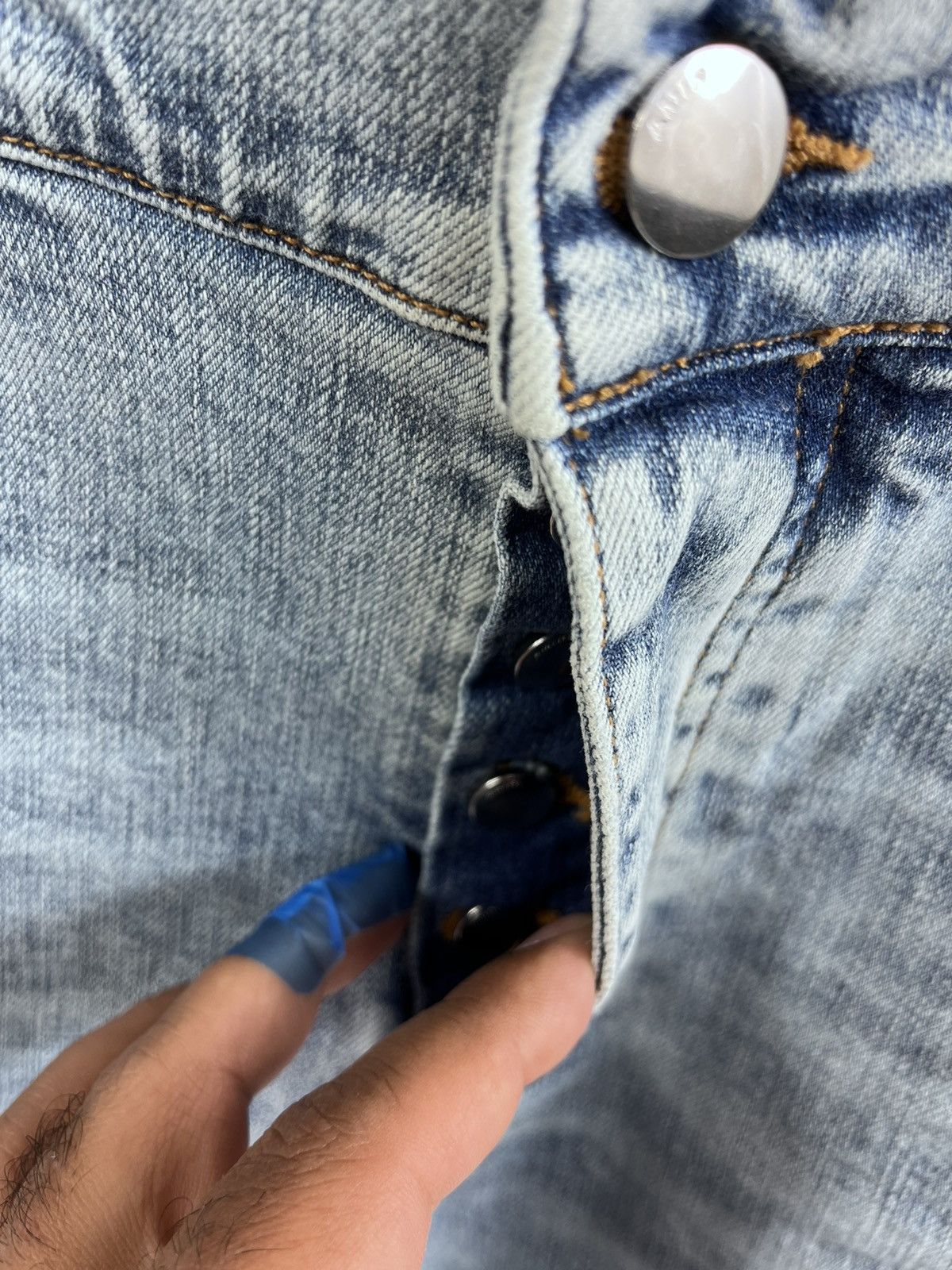 Amiri MX1 IRIDESCENT DISTRESSED JEANS Size US 32 / EU 48 - 6 Thumbnail