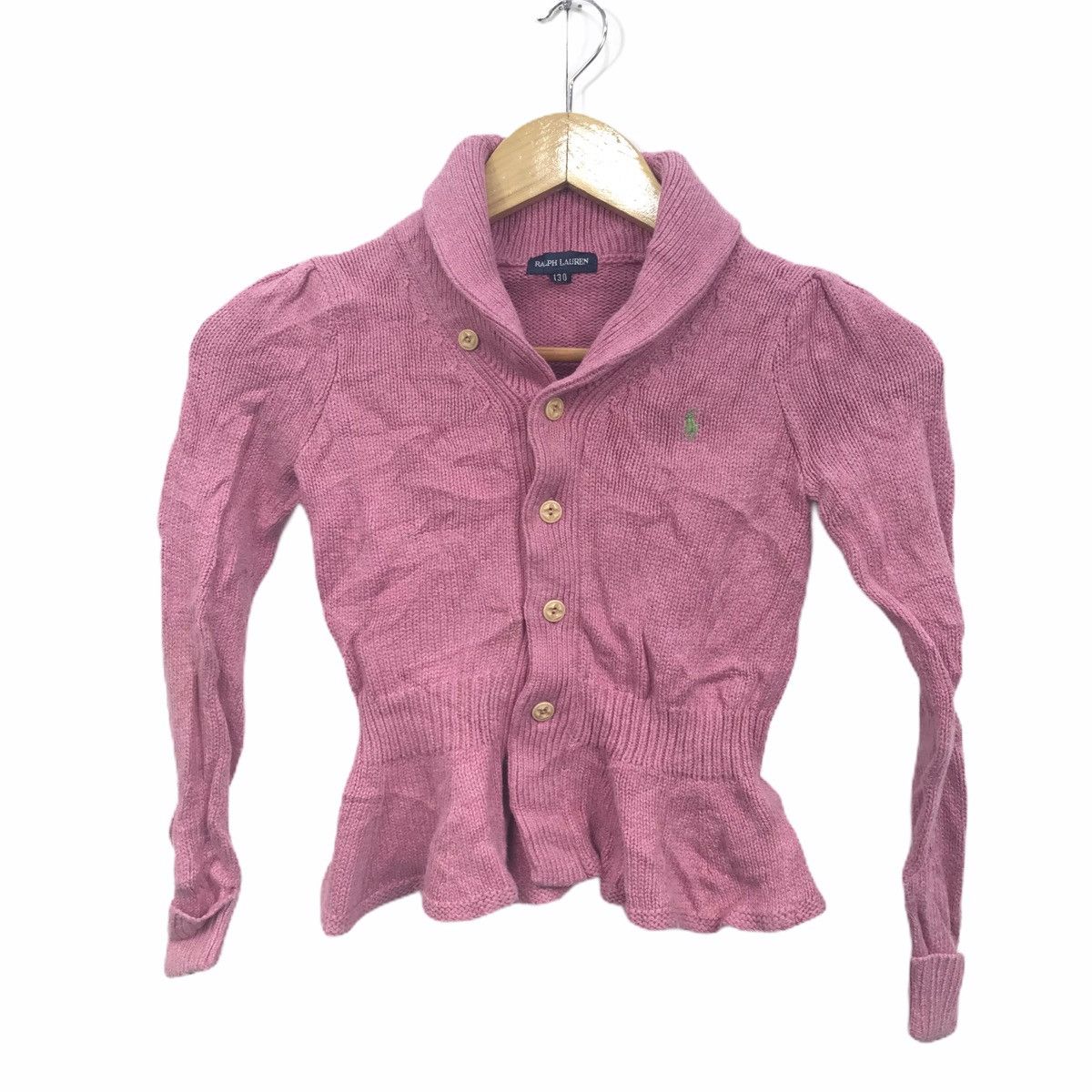 POLO RALPH LAUREN Pink Knitwear Cropped Cardigan Blouse
