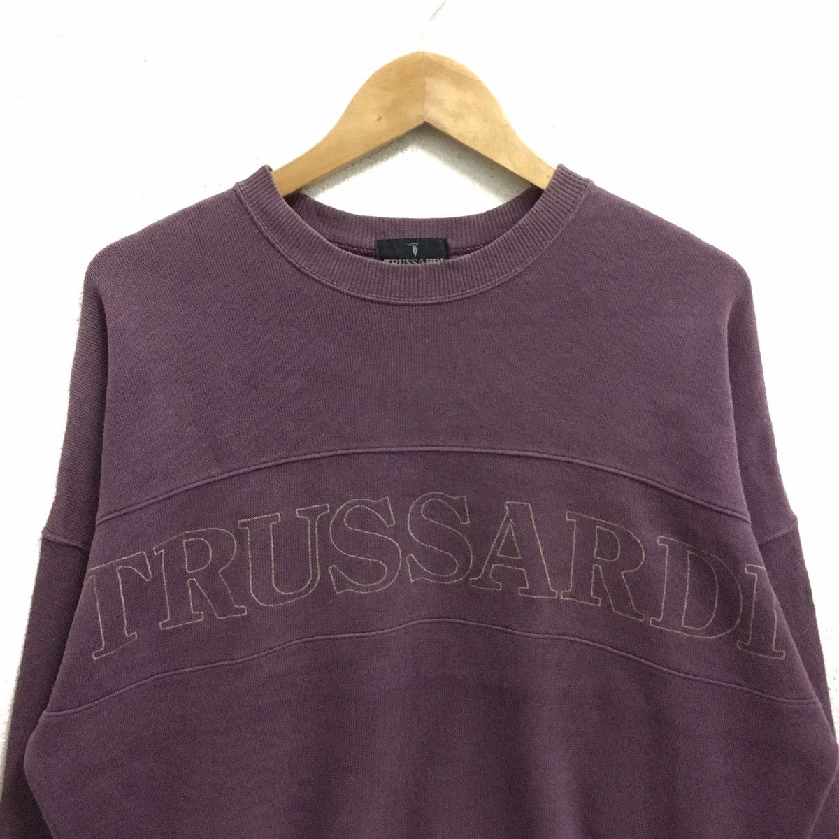 Trussardi × Vintage Vintage TRUSSARDI Big Logo Embroidery Sweatshirt Pullover Size US M / EU 48-50 / 2 - 3 Thumbnail