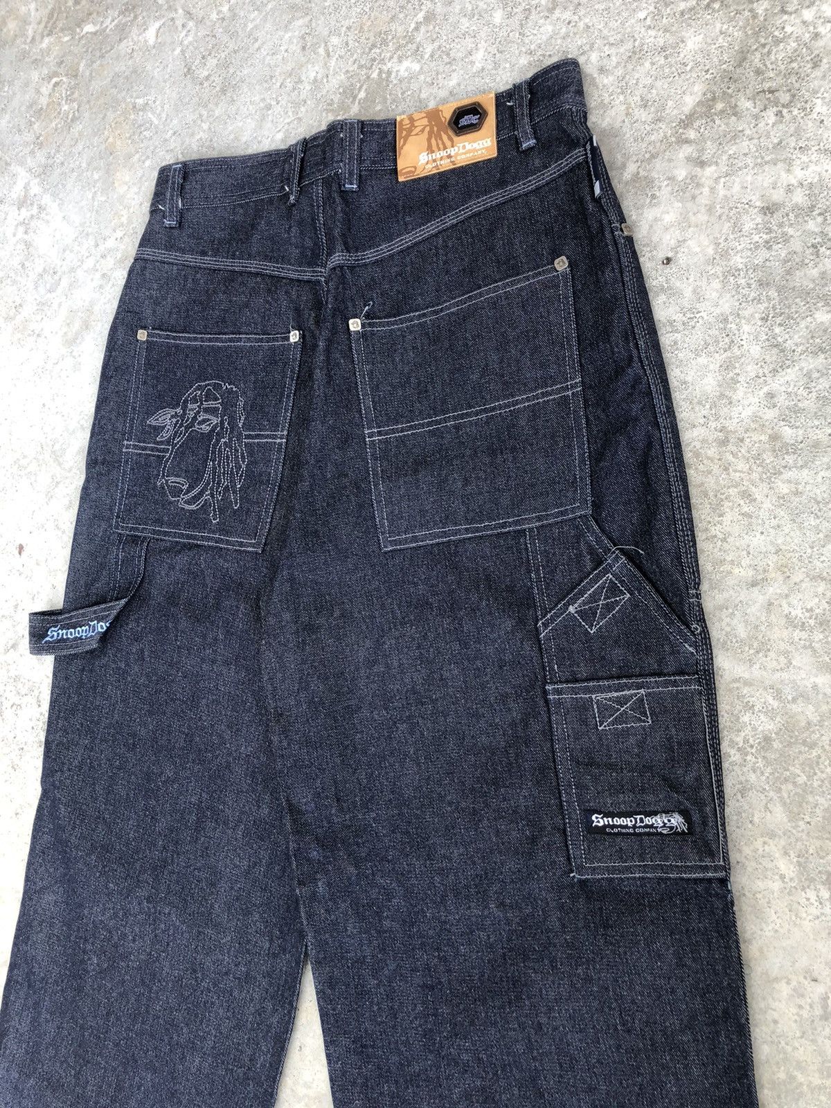 Snoop Dogg Snoop dogg Embroidered Jeans Baggy Jeans hip hop Carpenter Size US 33 - 23 Thumbnail