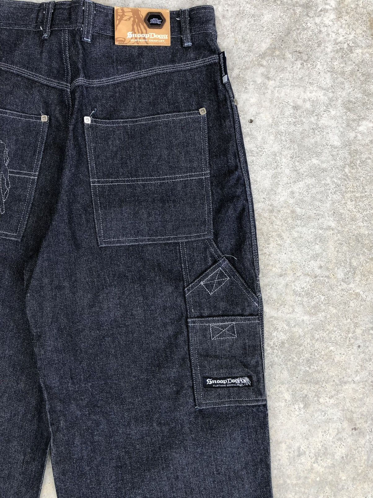 Snoop Dogg Snoop dogg Embroidered Jeans Baggy Jeans hip hop Carpenter Size US 33 - 12 Thumbnail