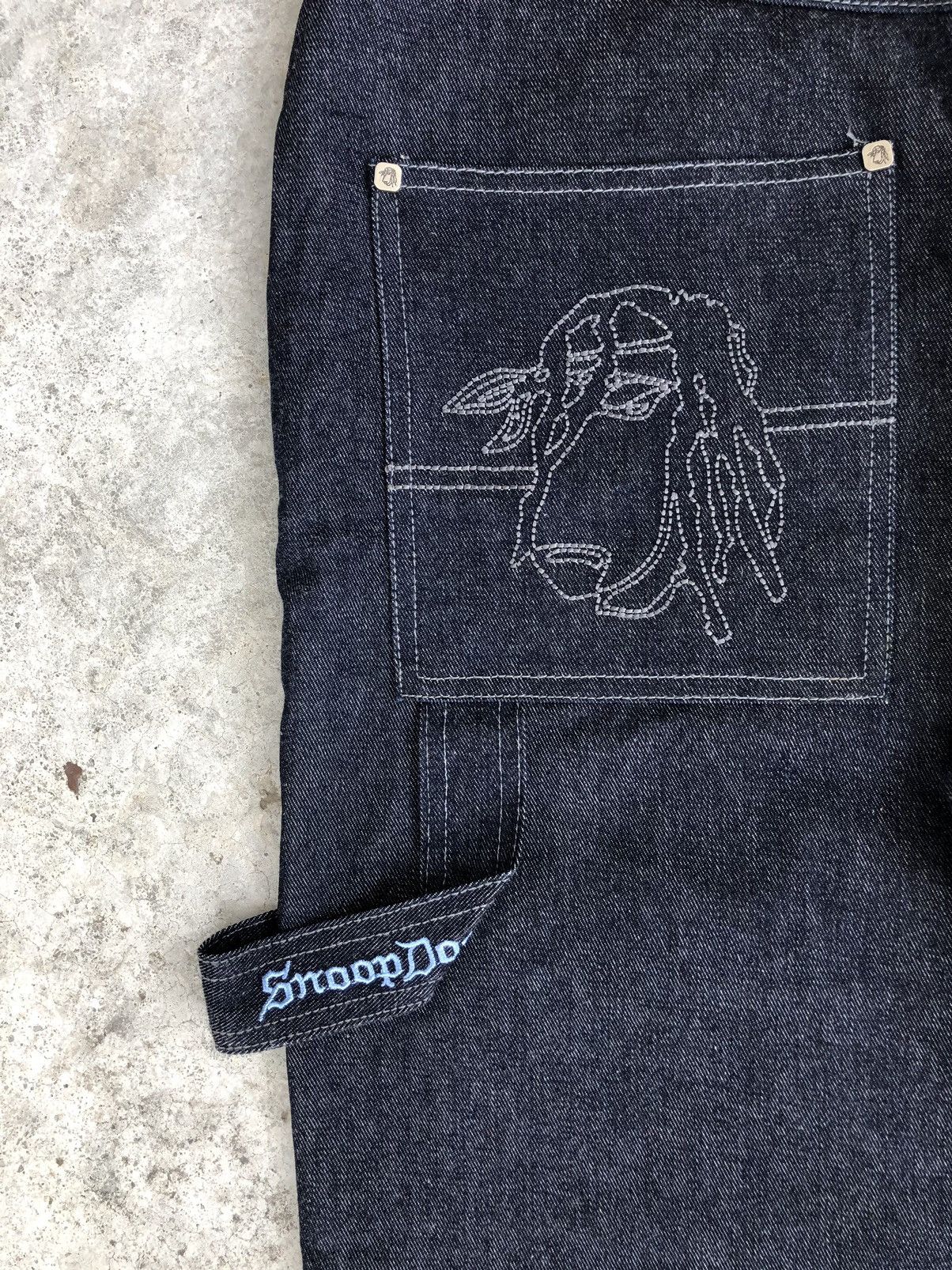 Snoop Dogg Snoop dogg Embroidered Jeans Baggy Jeans hip hop Carpenter Size US 33 - 15 Thumbnail