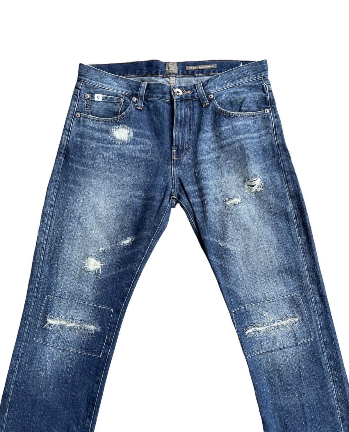 Japanese Brand Back Number Japan Distressed Rework Denim Size US 35 - 4 Thumbnail