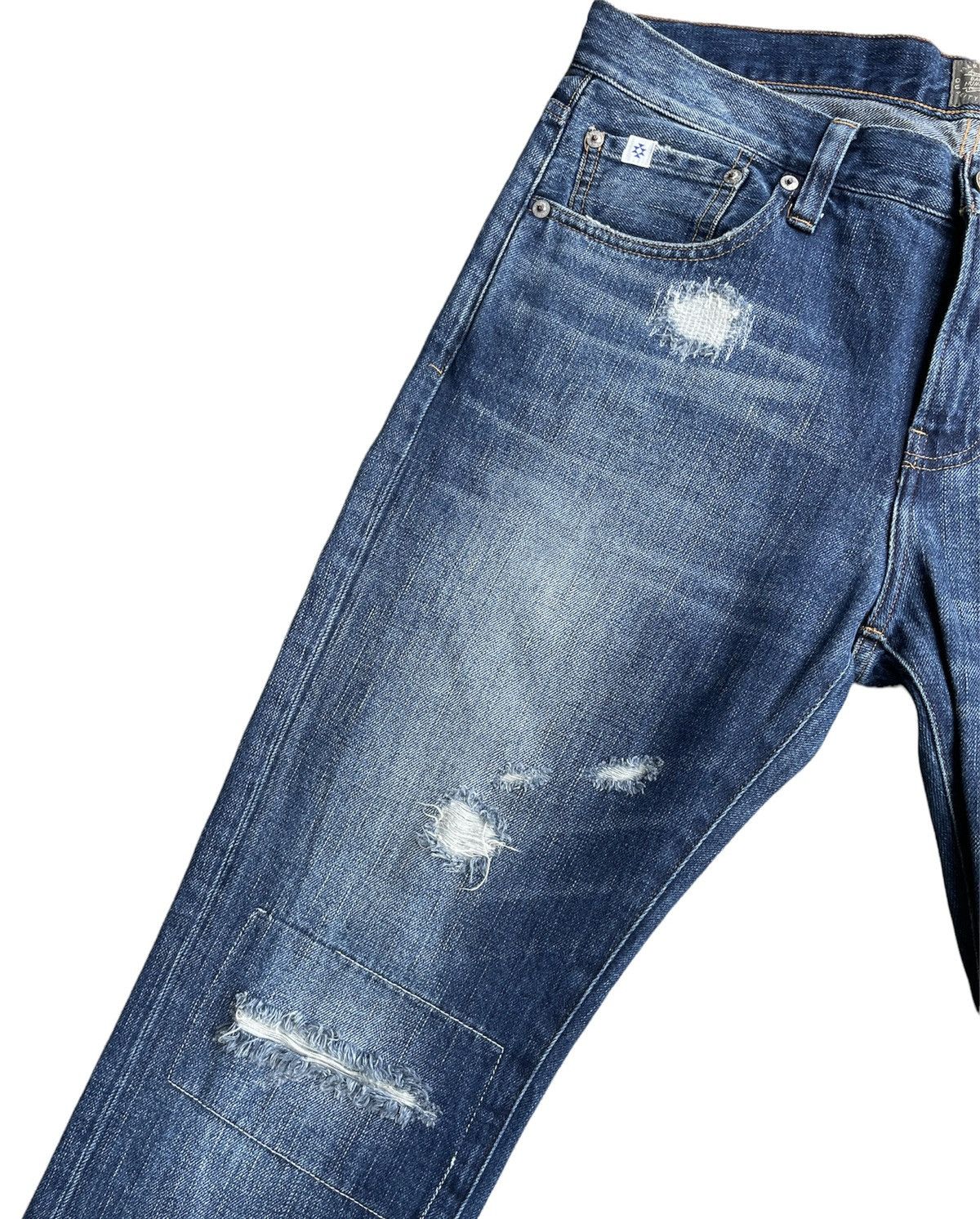Japanese Brand Back Number Japan Distressed Rework Denim Size US 35 - 6 Thumbnail