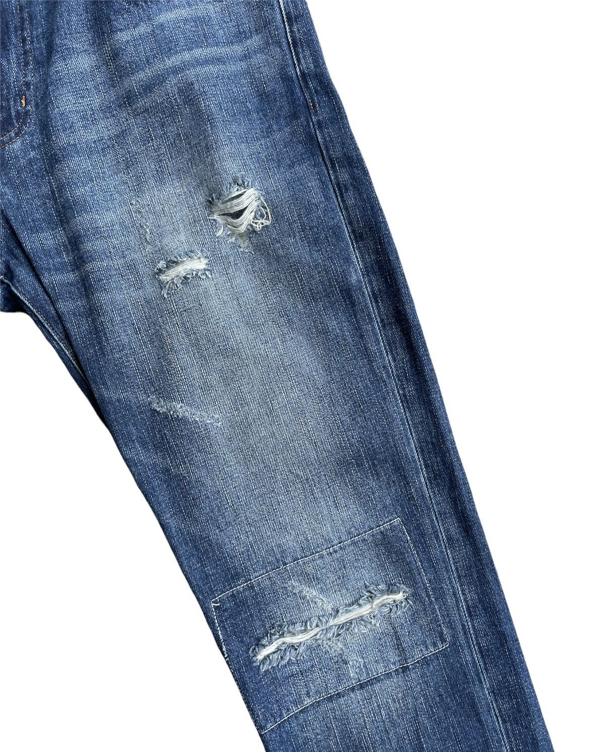Japanese Brand Back Number Japan Distressed Rework Denim Size US 35 - 5 Thumbnail