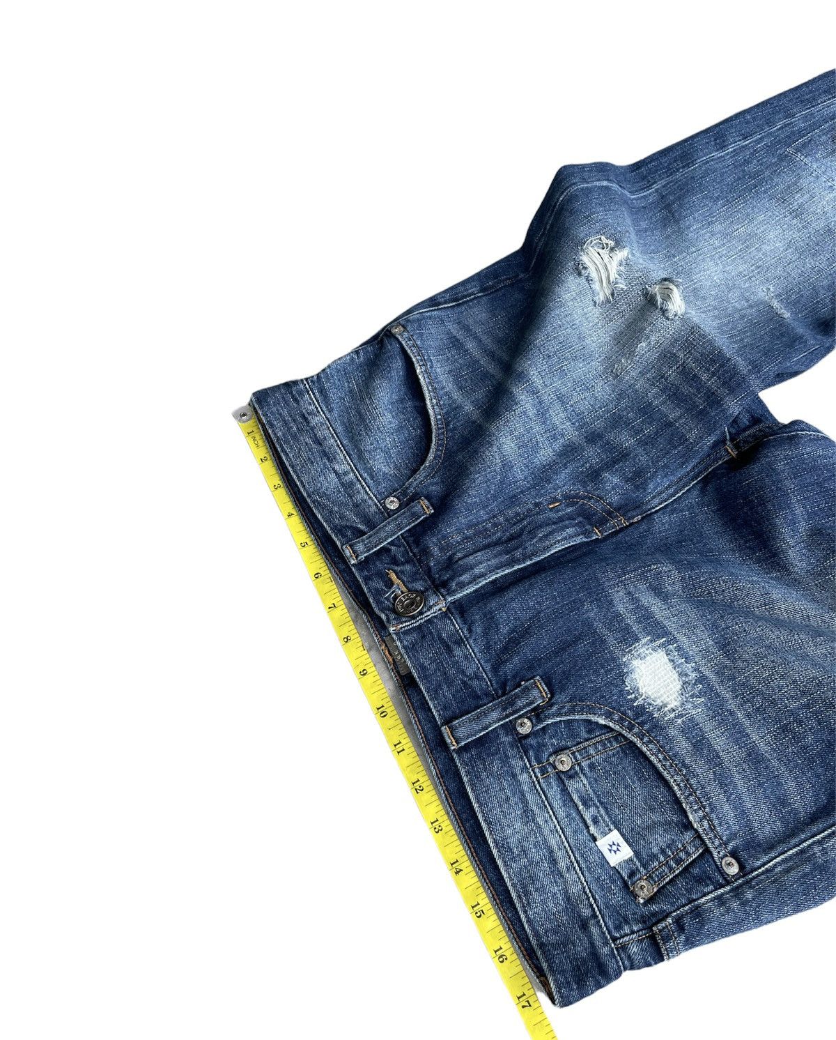 Japanese Brand Back Number Japan Distressed Rework Denim Size US 35 - 2 Thumbnail