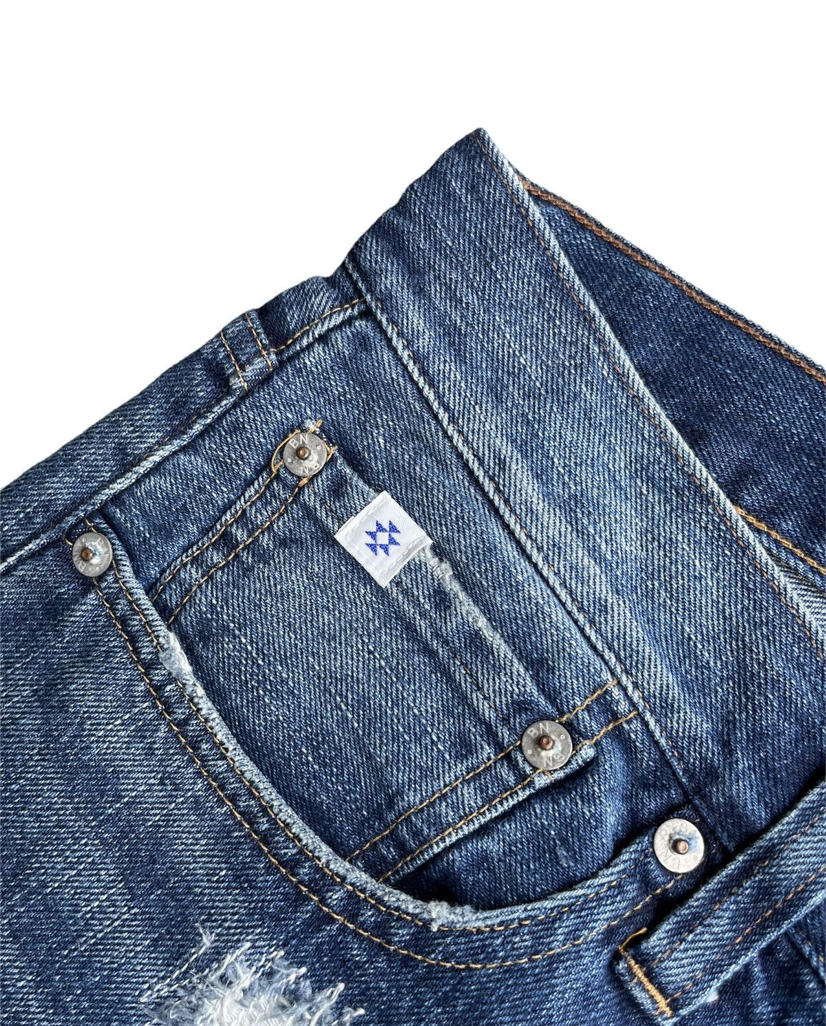 Japanese Brand Back Number Japan Distressed Rework Denim Size US 35 - 8 Thumbnail
