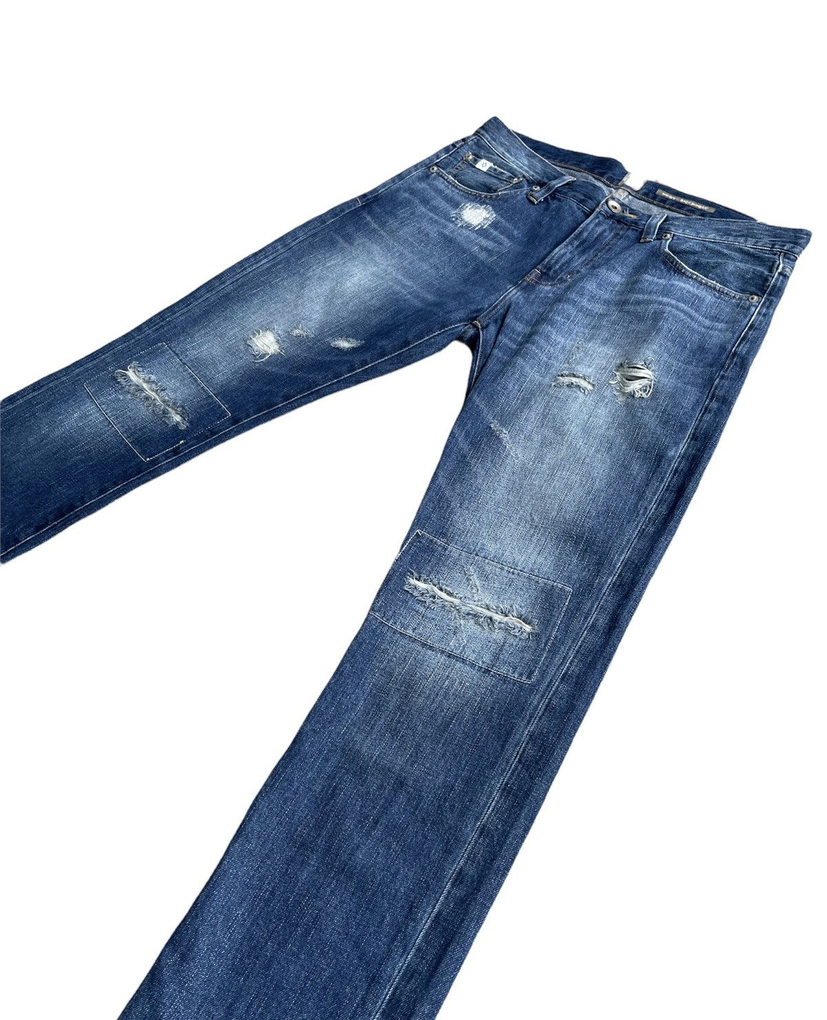 Japanese Brand Back Number Japan Distressed Rework Denim Size US 35 - 3 Thumbnail