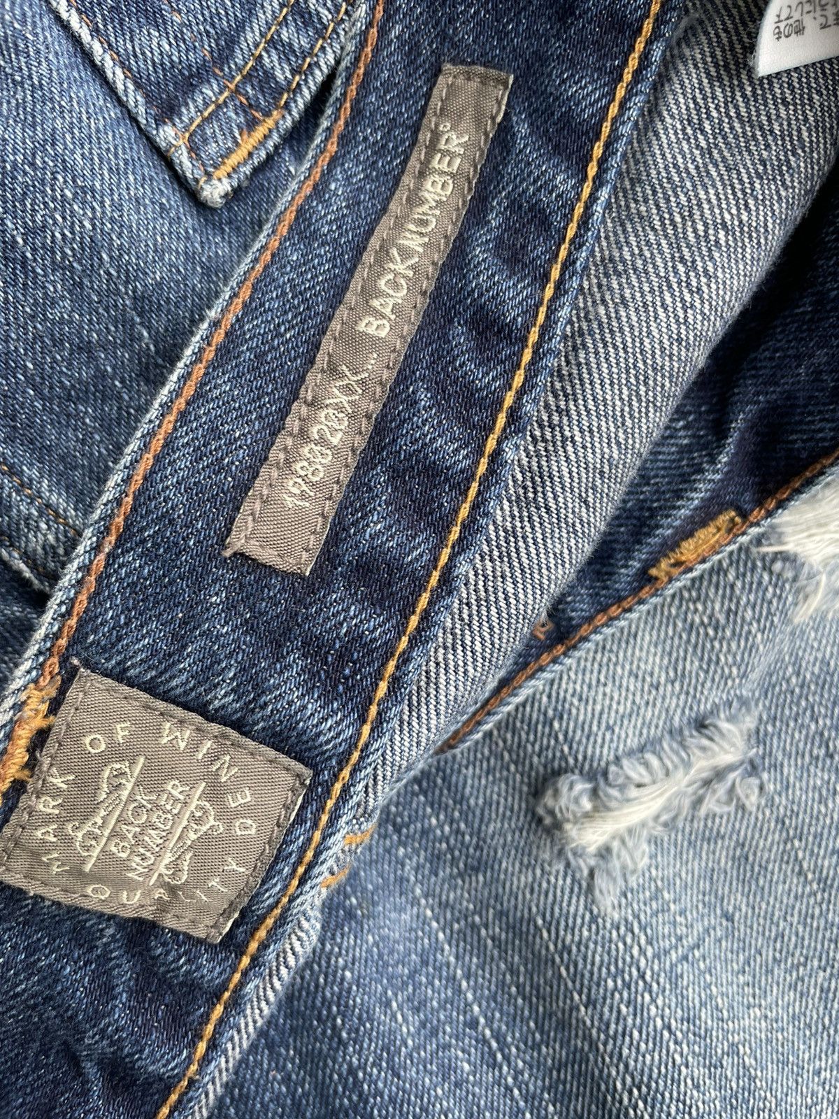 Japanese Brand Back Number Japan Distressed Rework Denim Size US 35 - 14 Thumbnail