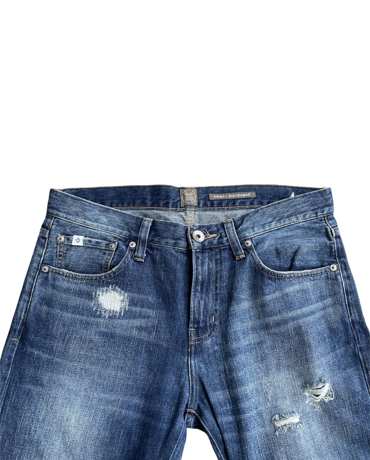 Japanese Brand Back Number Japan Distressed Rework Denim Size US 35 - 7 Thumbnail