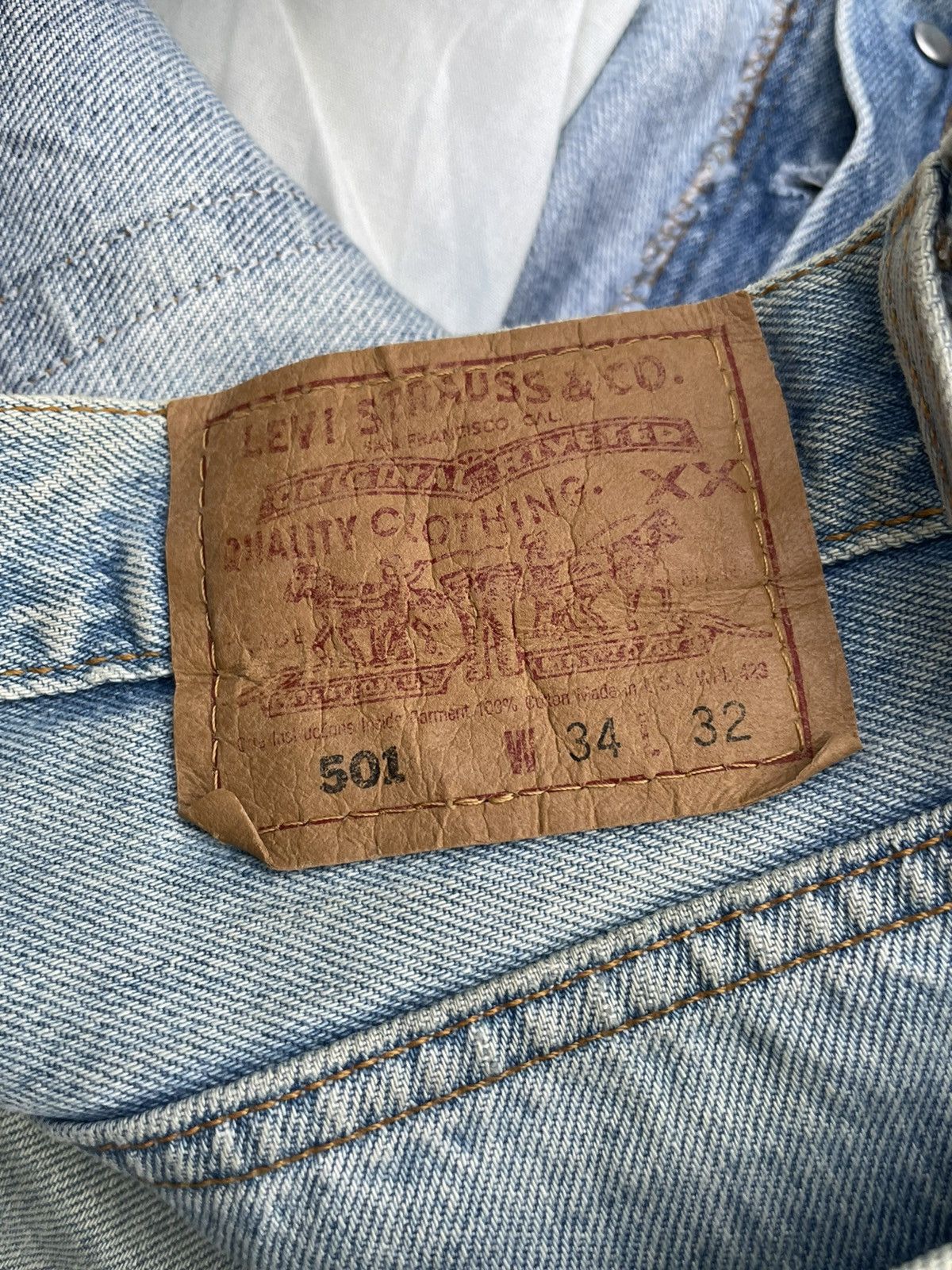 Levi's Vintage 1995 Levis 501 e Usa Distressed Denim Size US 34 / EU 50 - 10 Thumbnail