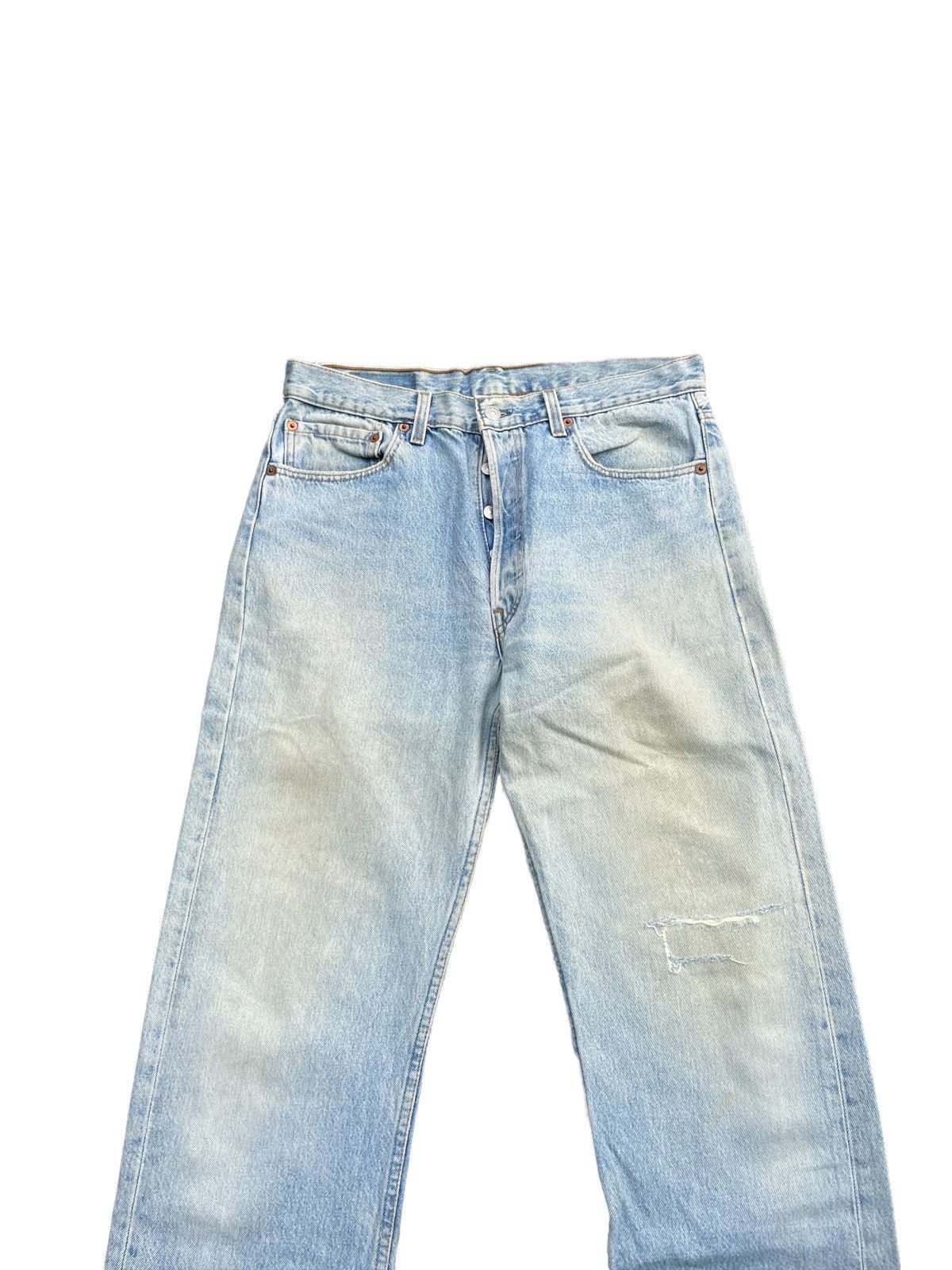 Levi's Vintage 1995 Levis 501 e Usa Distressed Denim Size US 34 / EU 50 - 4 Thumbnail