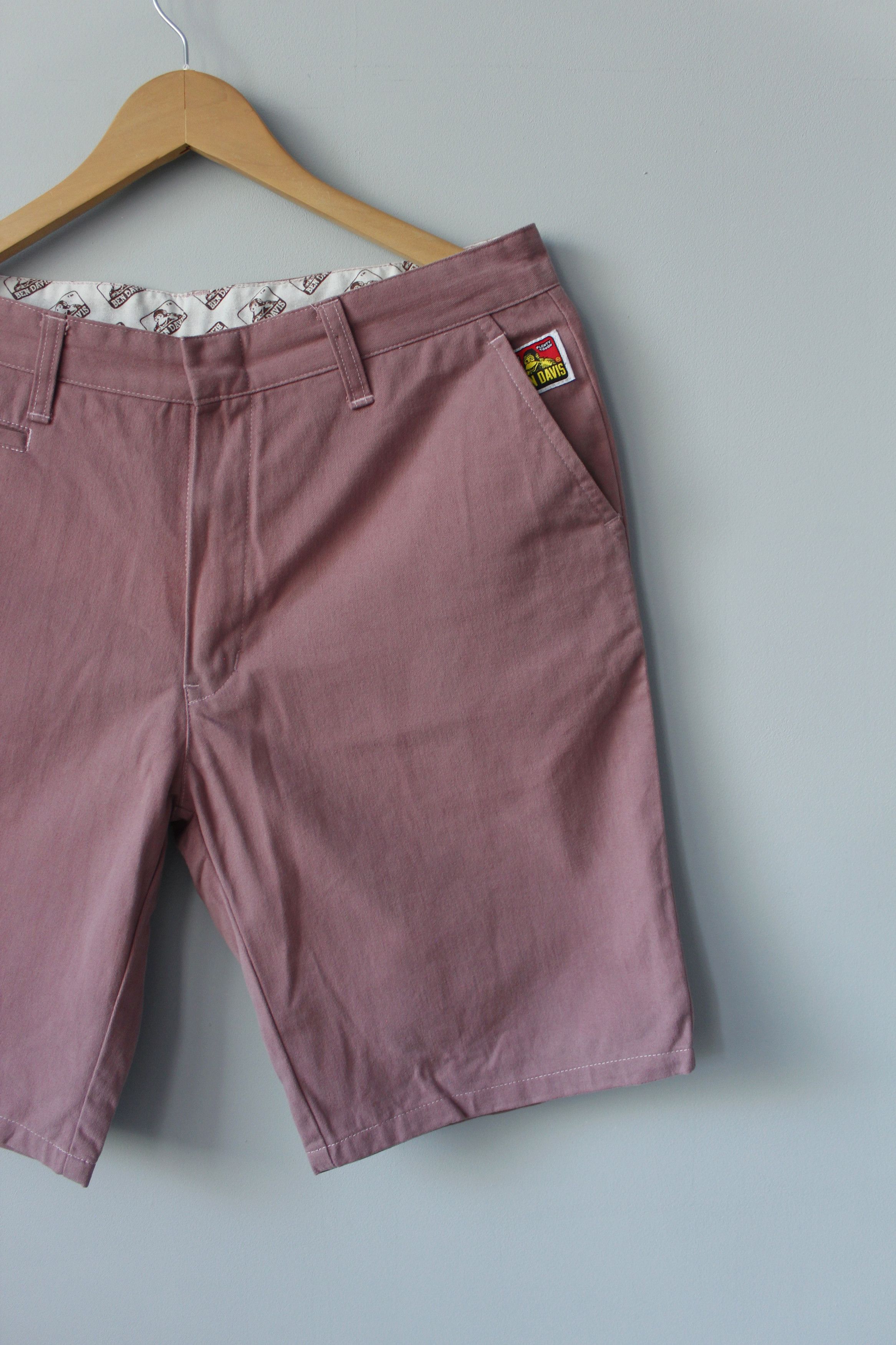 Ben Davis × Vintage Ben Davis Vintage Pink Denim Shorts 34 L Size US 34 / EU 50 - 3 Thumbnail