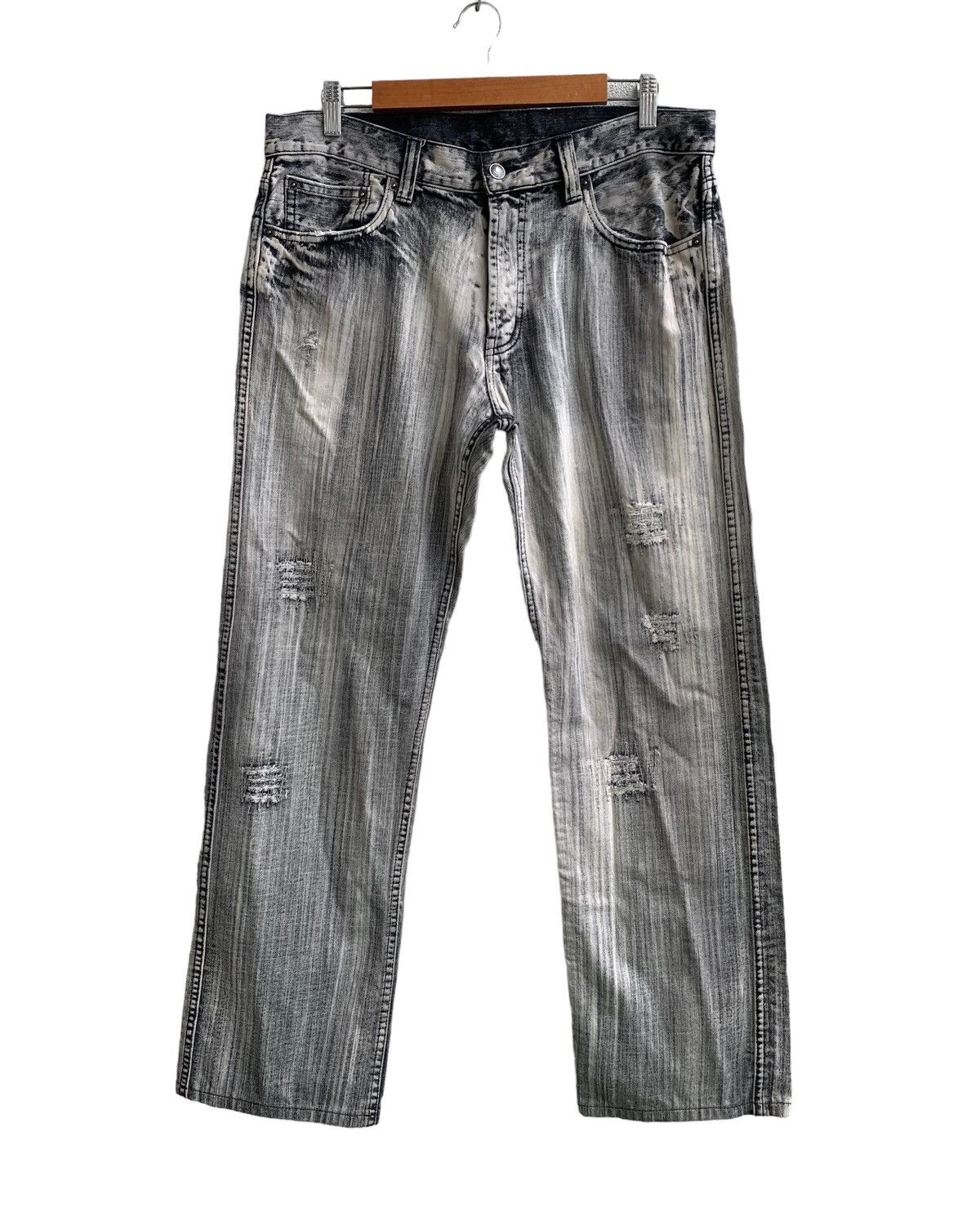 Japanese Brand Japanese Brand Distressed Awesome Design Faded Denim Size US 34 / EU 50 - 3 Thumbnail