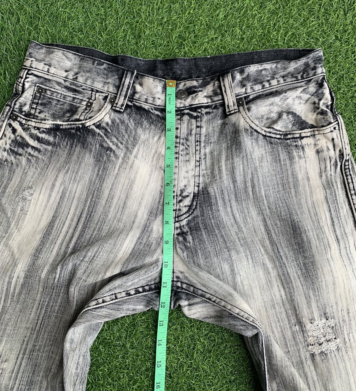 Japanese Brand Japanese Brand Distressed Awesome Design Faded Denim Size US 34 / EU 50 - 18 Thumbnail