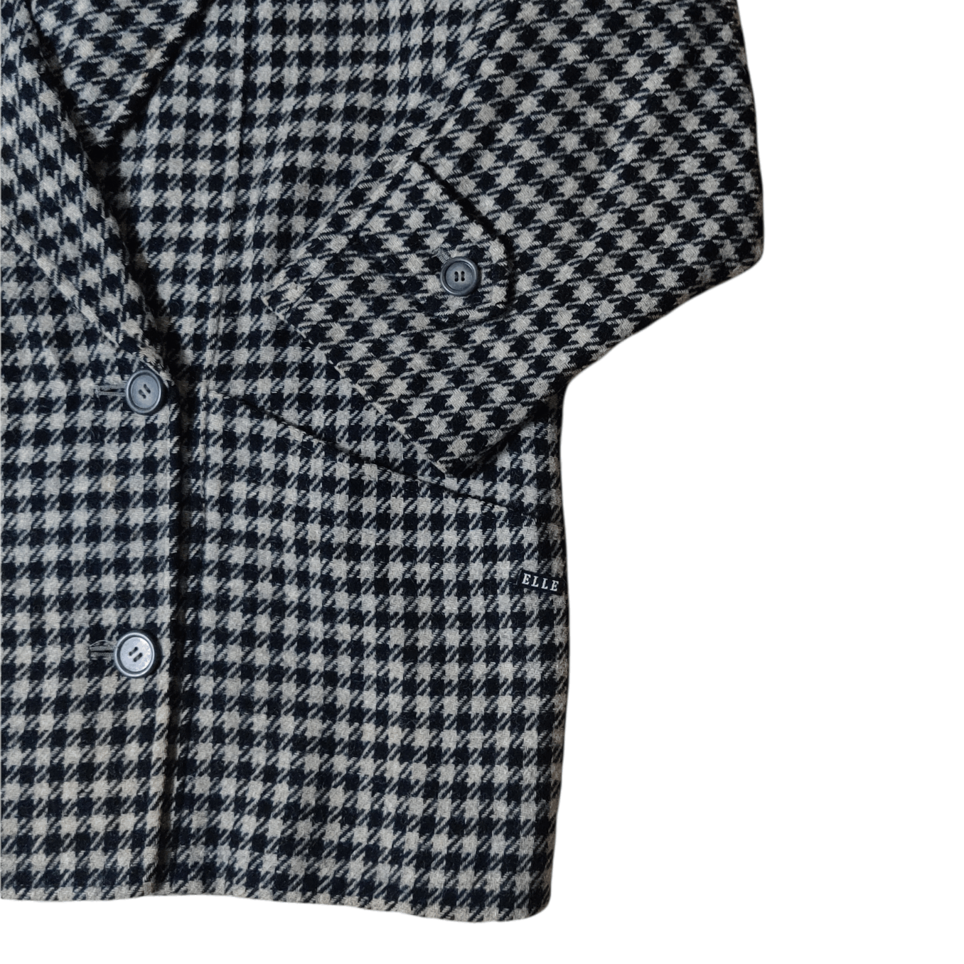 Japanese Brand Vintage Elle Paris Checkered Wool Coat Size US L / EU 52-54 / 3 - 4 Thumbnail
