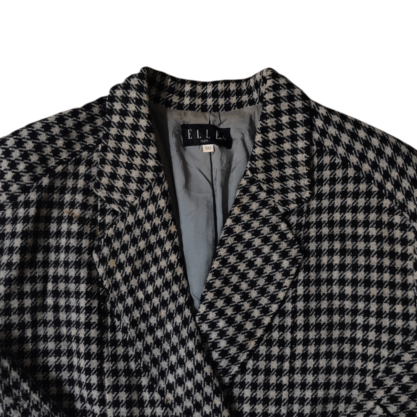 Japanese Brand Vintage Elle Paris Checkered Wool Coat Size US L / EU 52-54 / 3 - 2 Thumbnail