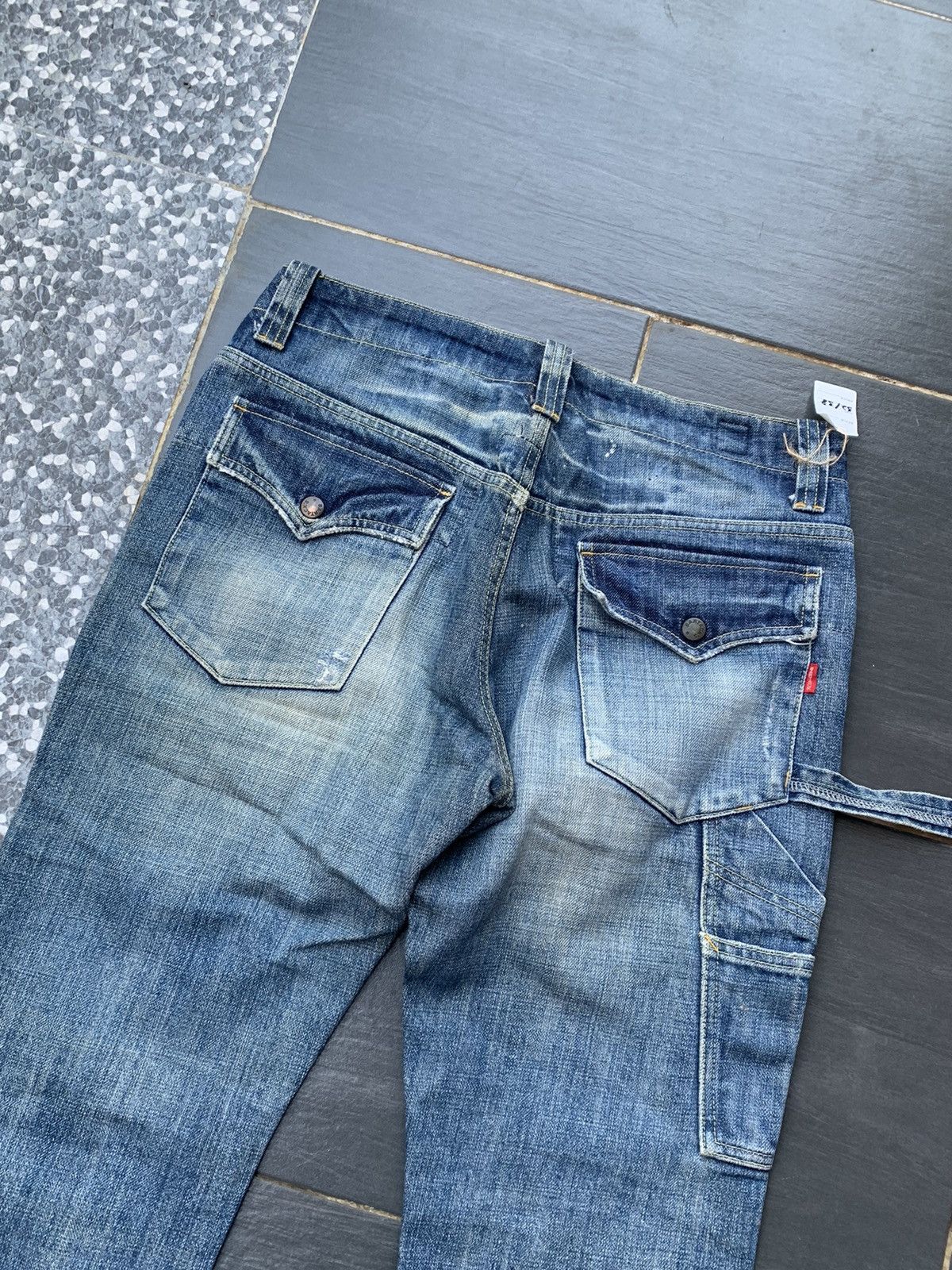 Japanese Brand Bartack Faded Wash Denim Size US 32 / EU 48 - 9 Thumbnail