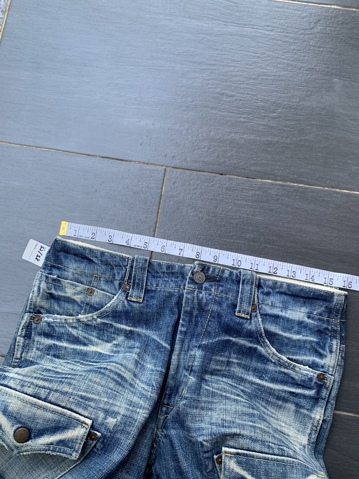 Japanese Brand Bartack Faded Wash Denim Size US 32 / EU 48 - 12 Thumbnail