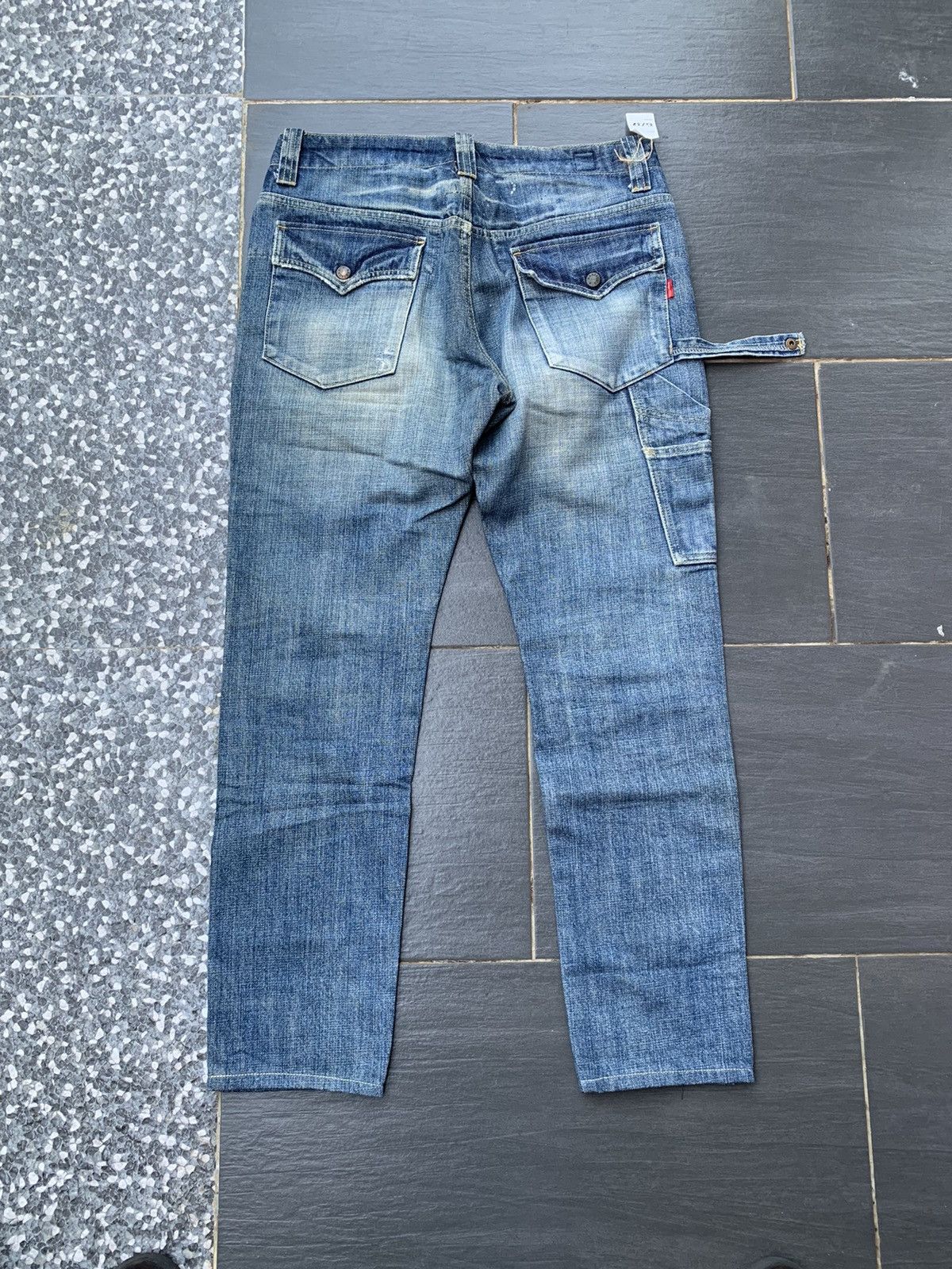 Japanese Brand Bartack Faded Wash Denim Size US 32 / EU 48 - 8 Thumbnail