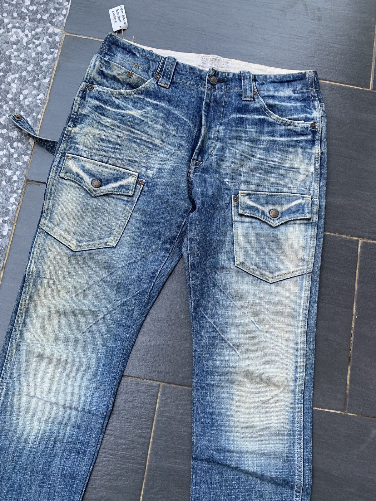 Japanese Brand Bartack Faded Wash Denim Size US 32 / EU 48 - 2 Thumbnail