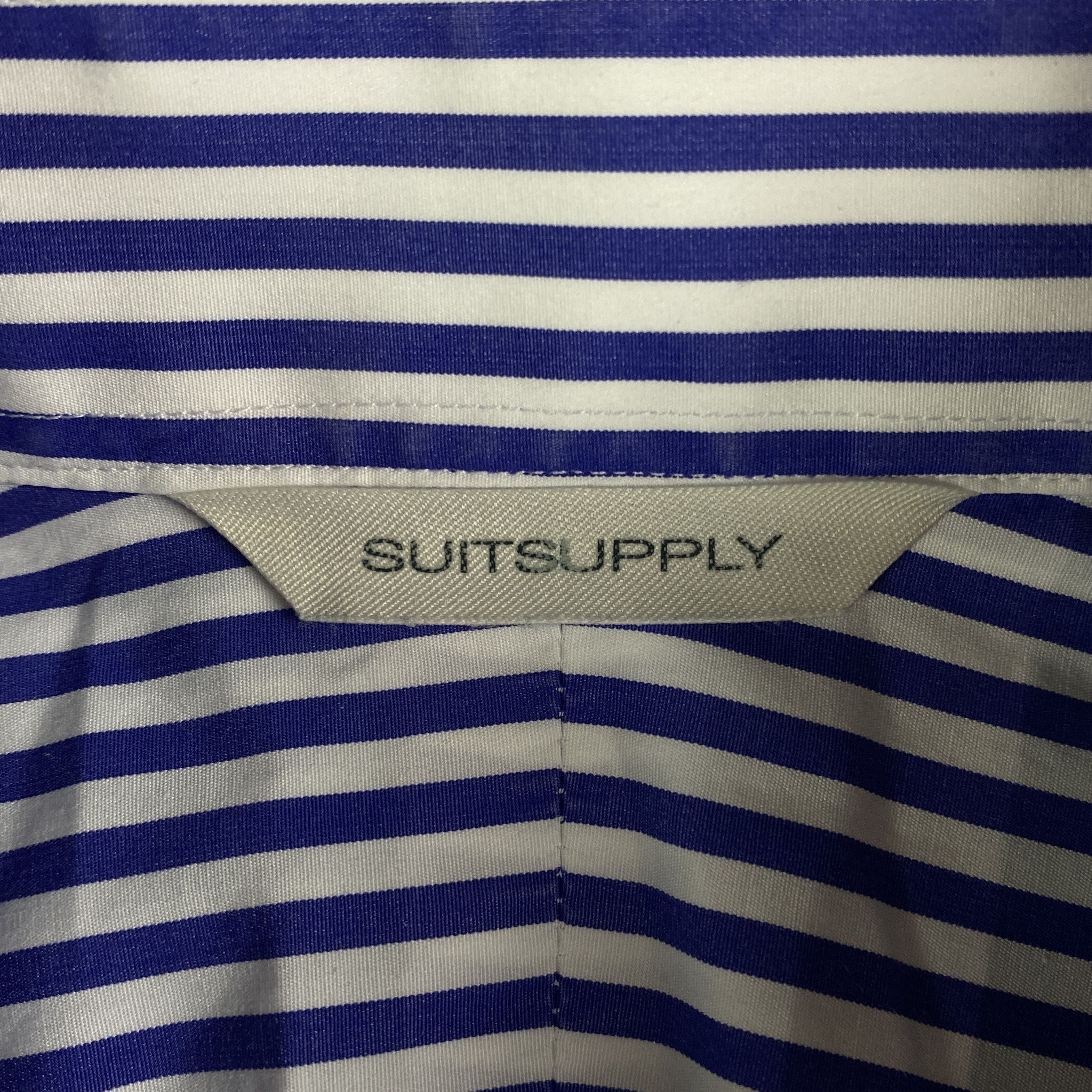 Suitsupply Mens Shirt Long Sleeve Suitsupply Button Striped Size L Blue Size US L / EU 52-54 / 3 - 5 Thumbnail