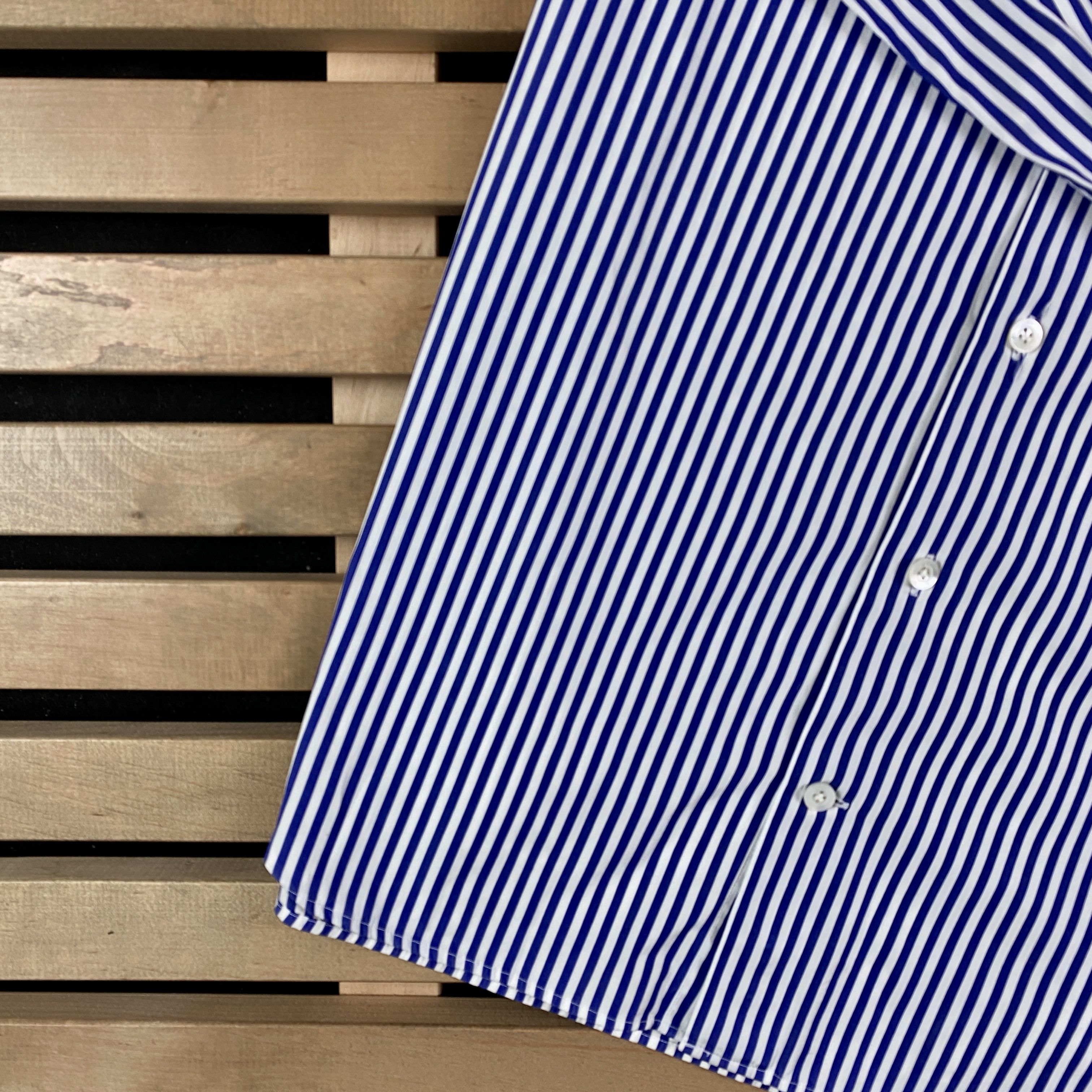Suitsupply Mens Shirt Long Sleeve Suitsupply Button Striped Size L Blue Size US L / EU 52-54 / 3 - 3 Thumbnail
