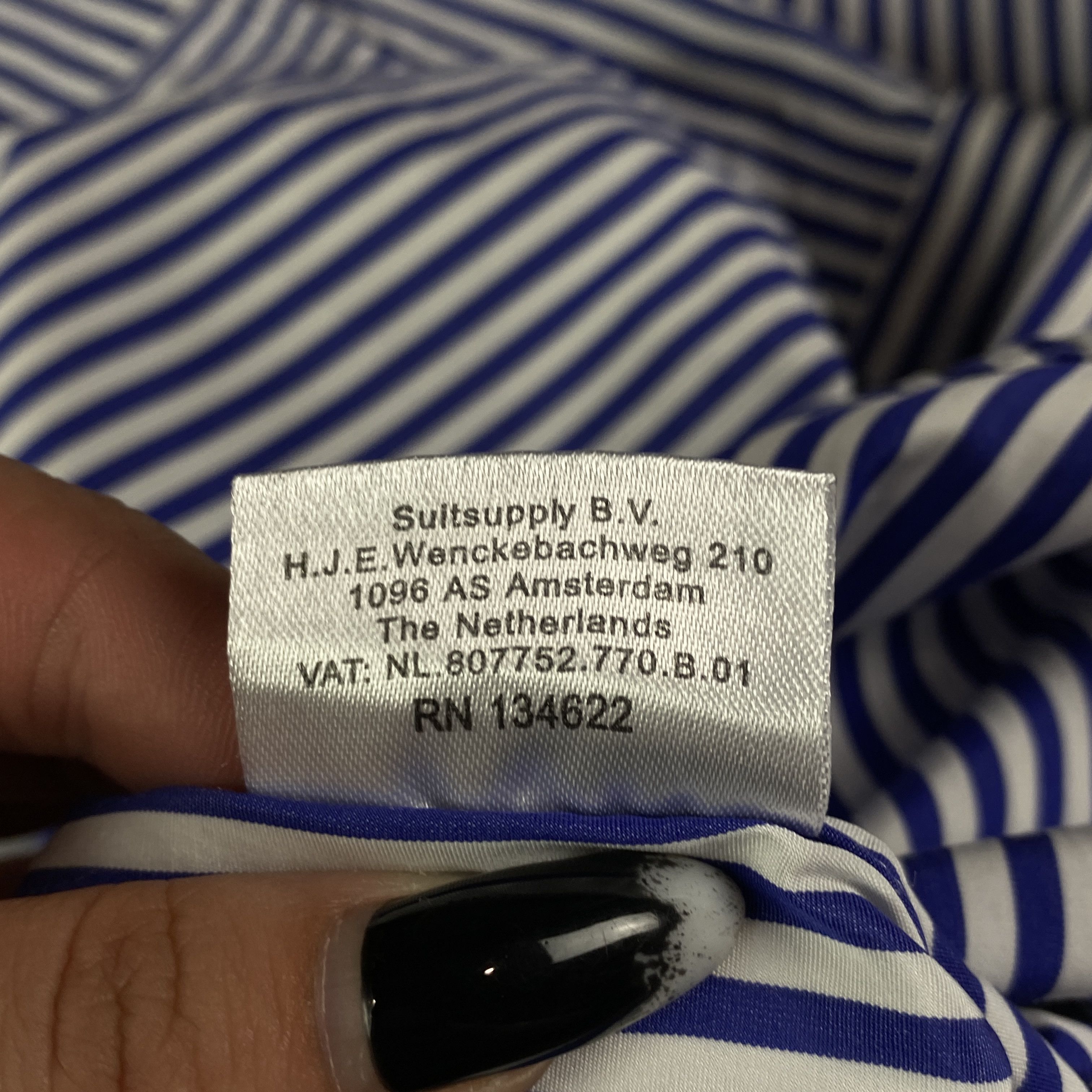 Suitsupply Mens Shirt Long Sleeve Suitsupply Button Striped Size L Blue Size US L / EU 52-54 / 3 - 7 Thumbnail