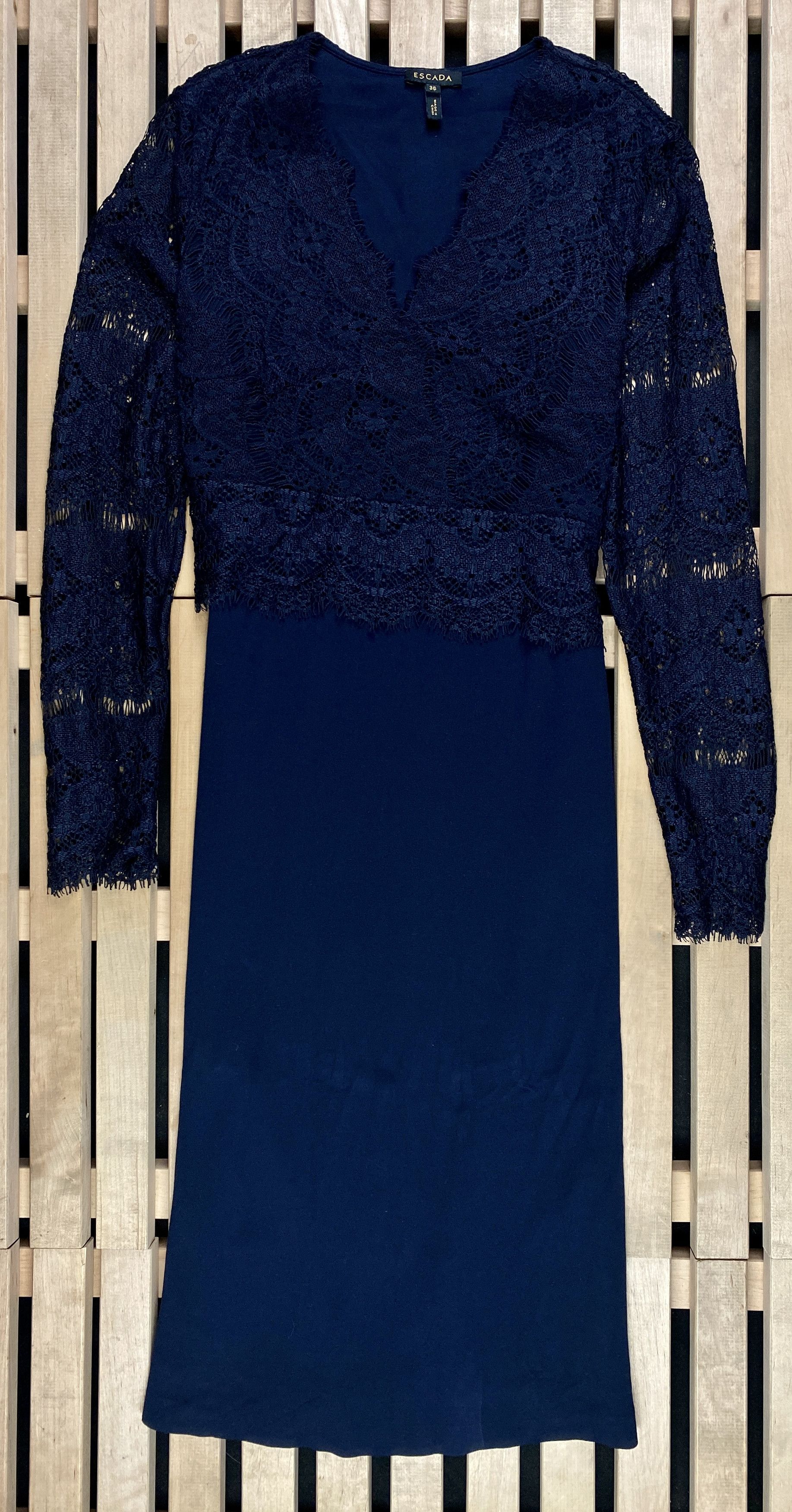 Escada Womens Dress Long Sleeve Escada Blue Size 36 Size XS / US 0-2 / IT 36-38 - 1 Thumbnail