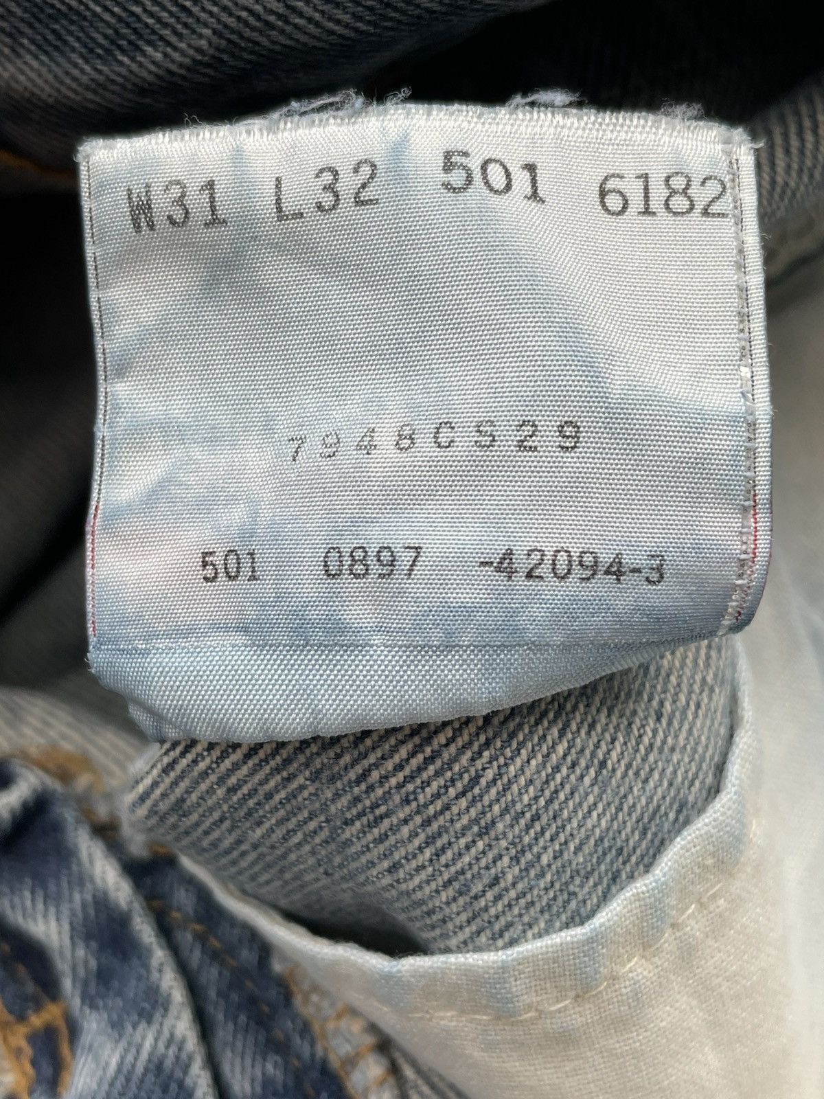 Levi's × Vintage Vintage 1997 Levis 501 e Distresed Denim Size US 31 - 16 Thumbnail