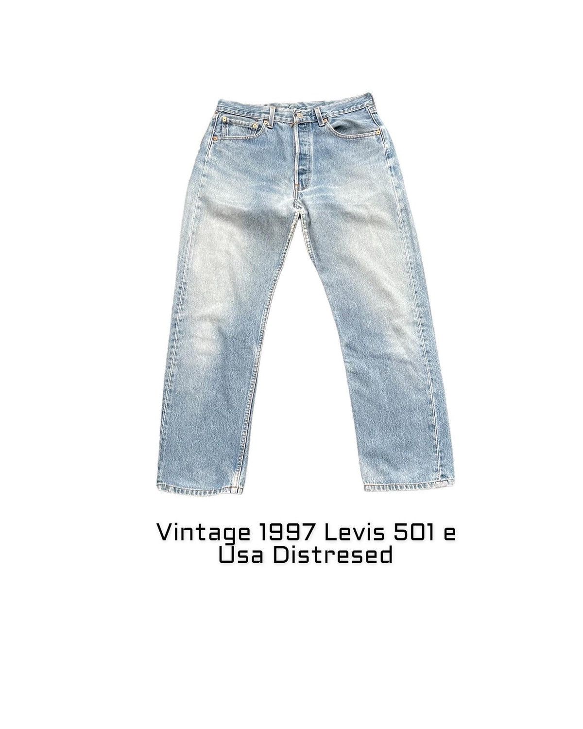 Levi's × Vintage Vintage 1997 Levis 501 e Distresed Denim Size US 31 - 1 Thumbnail