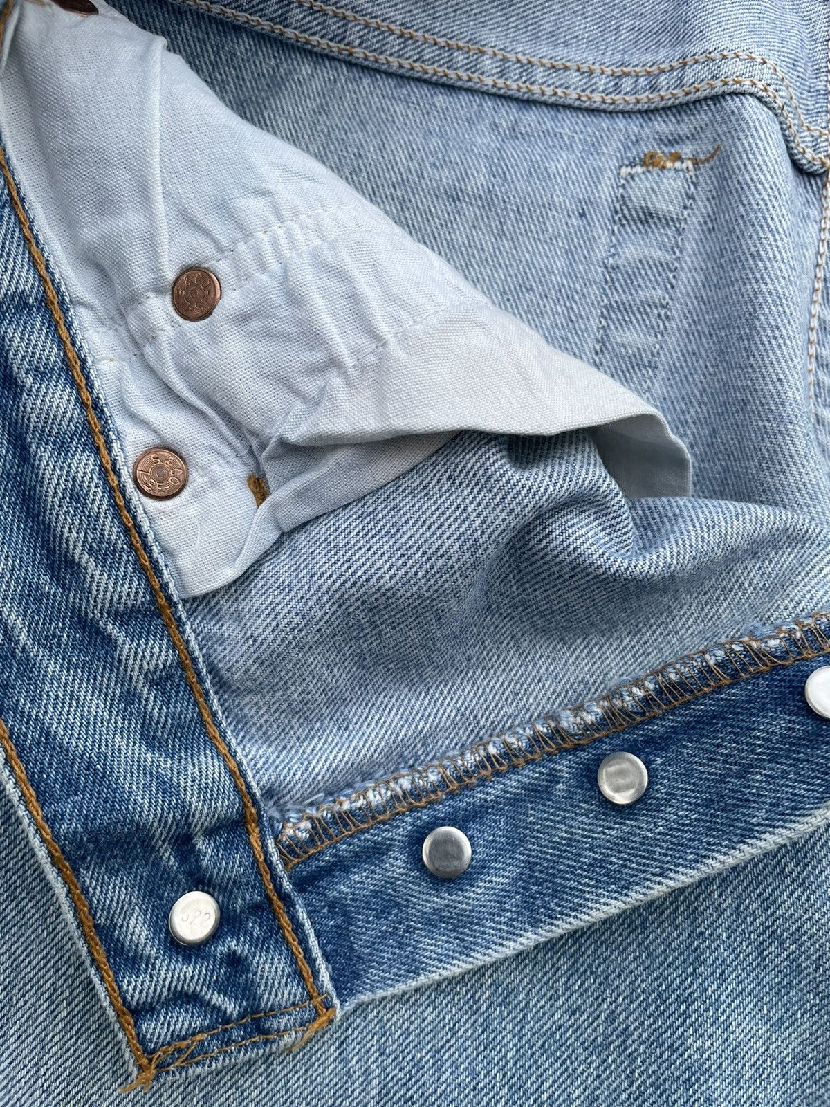 If Six Was Nine Vintage Levis 501 e 1995 Usa Aging Faded Wash Denim Size US 29 - 14 Thumbnail