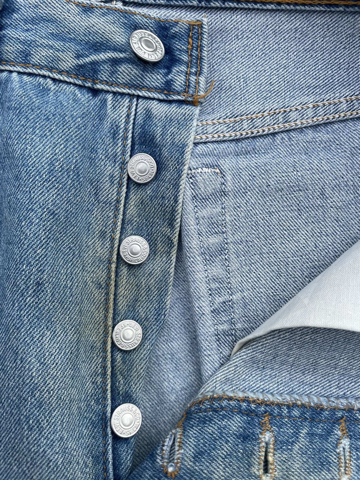 If Six Was Nine Vintage Levis 501 e 1995 Usa Aging Faded Wash Denim Size US 29 - 16 Thumbnail