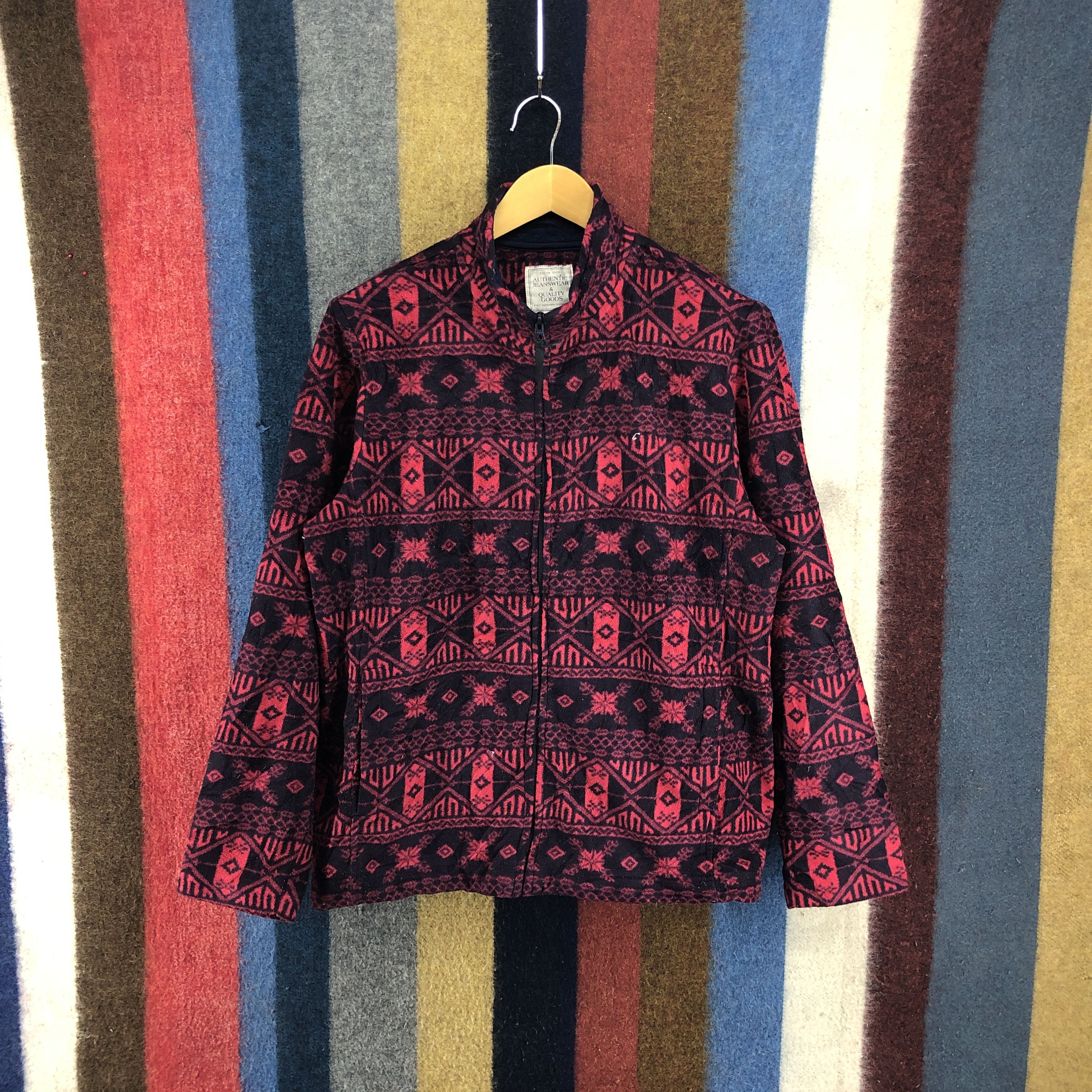 Japanese Brand AUTHENTIC JEANSWEAR Fleece Geometry Design #0180/I Size US M / EU 48-50 / 2 - 1 Preview