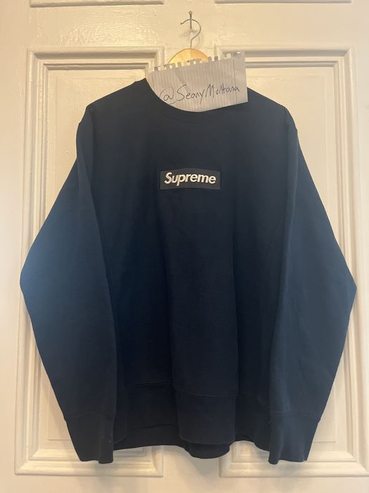 Supreme 2018 Supreme Navy Tonal Box Logo Crewneck Size Large | Grailed