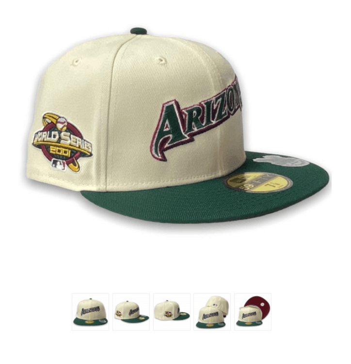 MLB × New Era 7 3/8 Proimage Script Arizona Diamondbacks Chrome White 2001 Size ONE SIZE - 8 Thumbnail