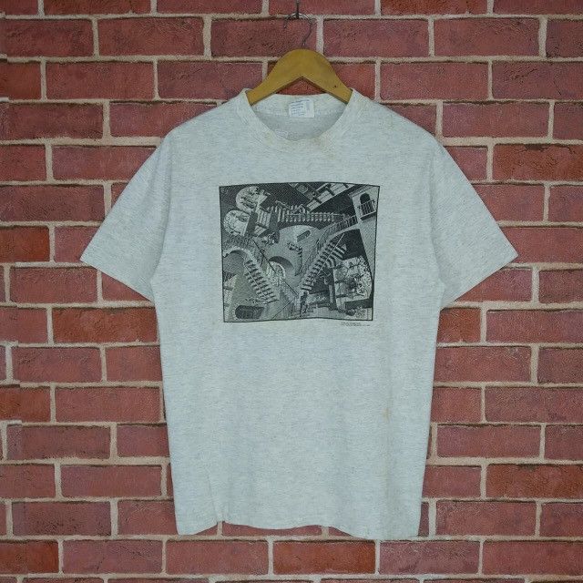 Vintage 90s M.c Escher Heirs Cordon Artwork Pop art Shirt