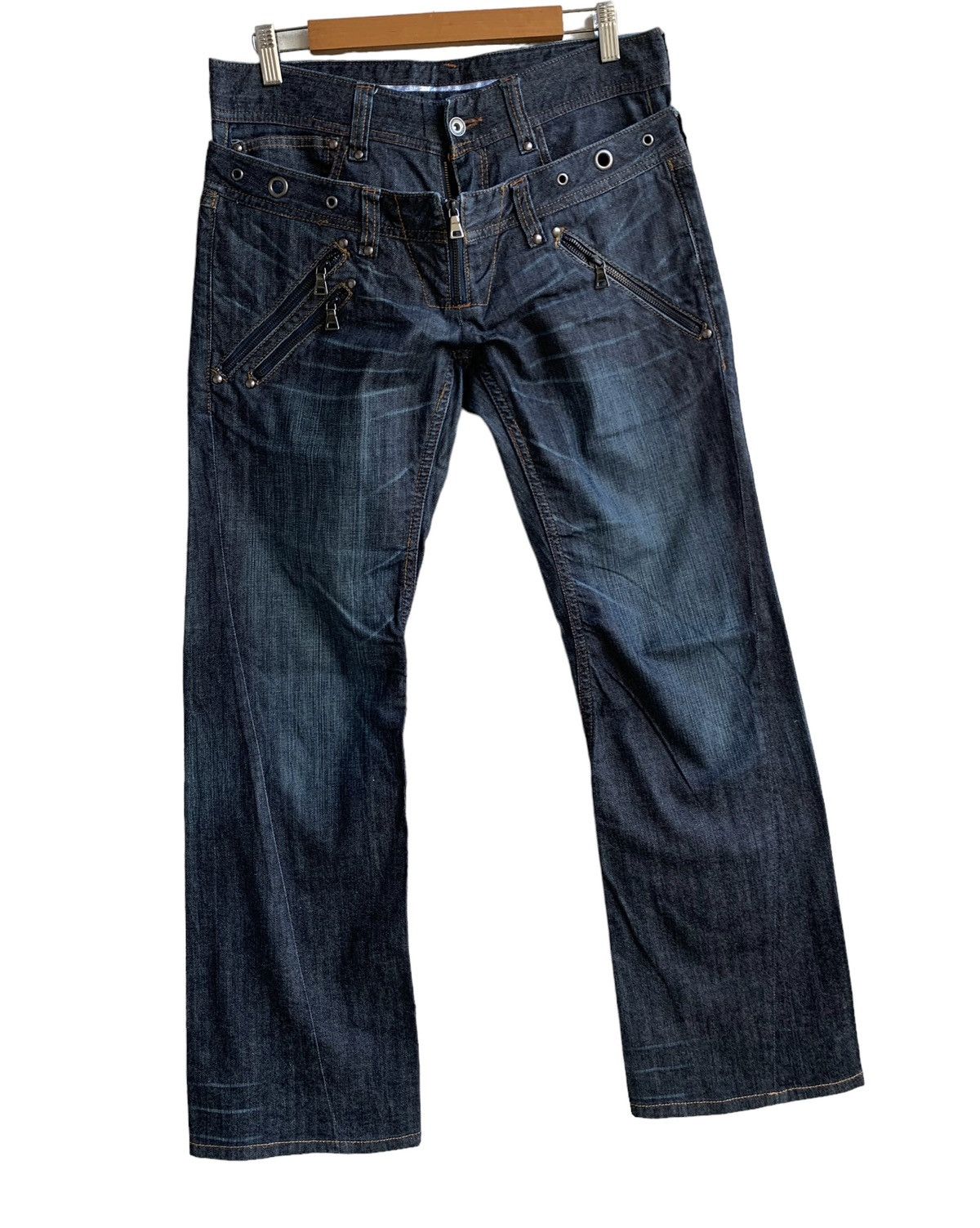 20471120 × If Six Was Nine × PPFM Vintage Nicole Club For Man Double Waist Flare Jeans Size US 31 - 1 Thumbnail