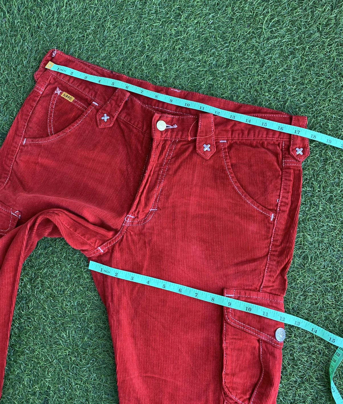 If Six Was Nine Vintage Lee Raiders Corduroy Flares Jeans Size US 32 / EU 48 - 11 Thumbnail