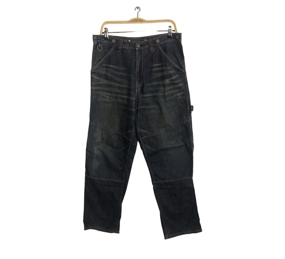Japanese Brand Doarat Multipockets Carpenter Double Knee Denim Jeans Size US 32 / EU 48 - 2 Thumbnail