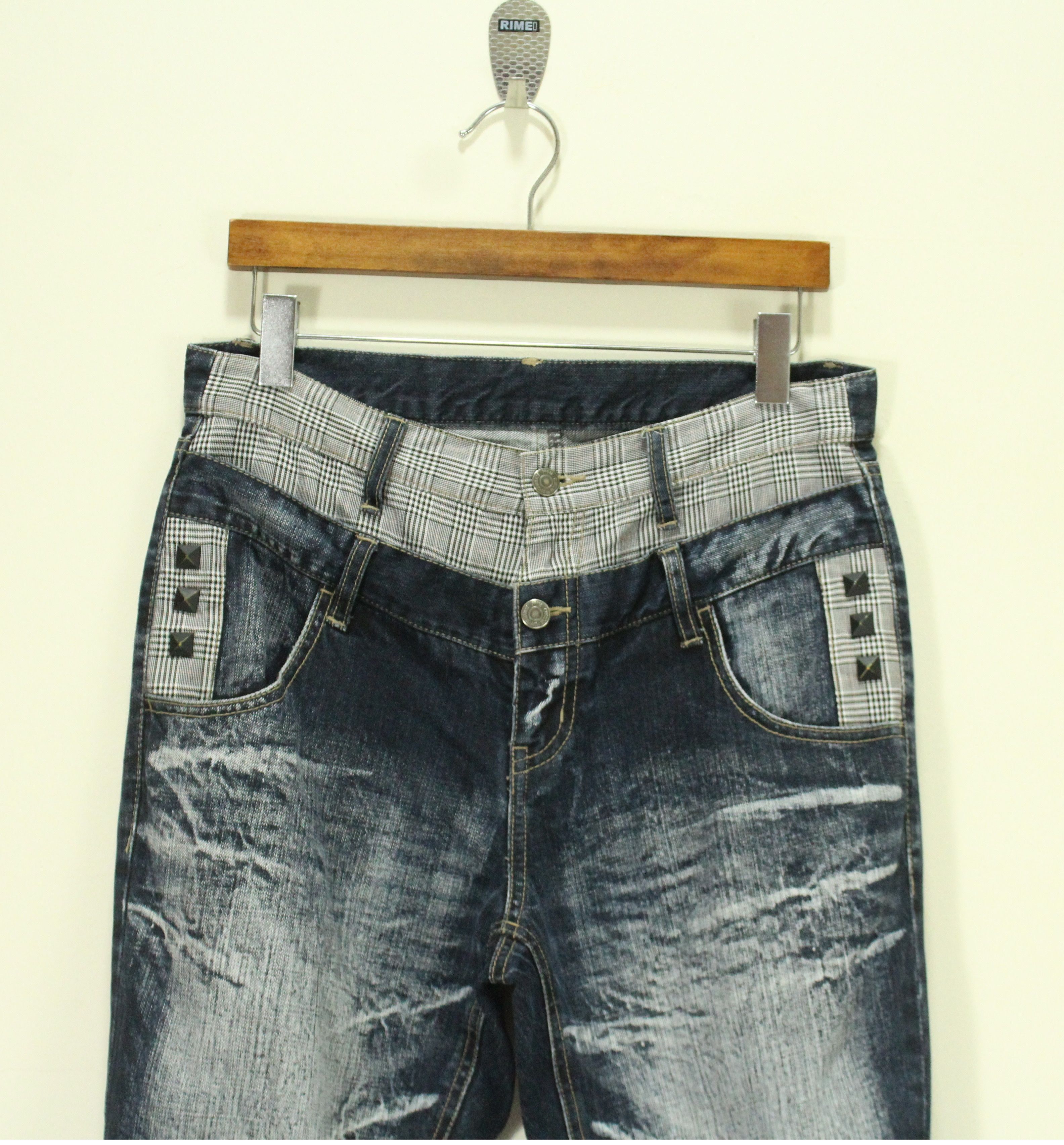 PPFM BOOZE PILLS POWDERS PPFM Denim Double Waist Studs Size US 31 - 6 Thumbnail