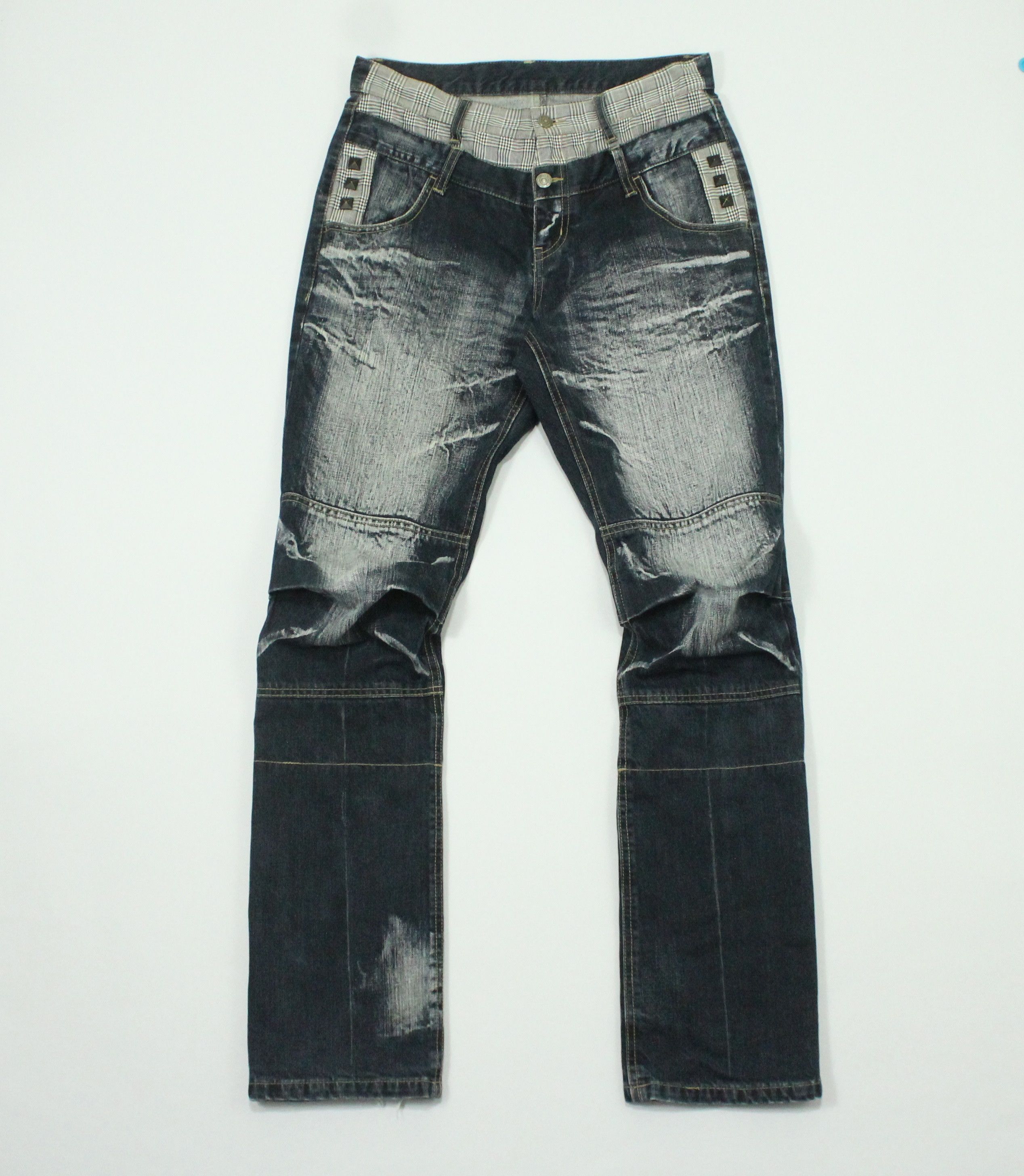 PPFM BOOZE PILLS POWDERS PPFM Denim Double Waist Studs Size US 31 - 1 Thumbnail