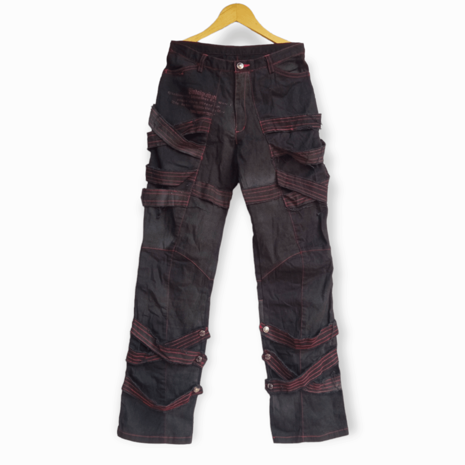 image of Seditionaries Send Offer H Naoto Anarchy Bondage Punk Pants in Black Wash, Men's (Size 28)