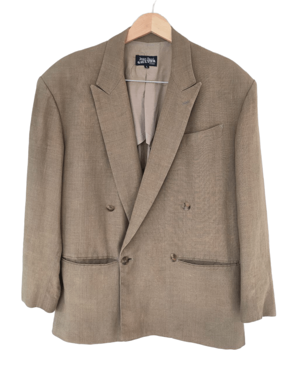 image of Gaultier Homme Objet x Jean Paul Gaultier Faded Blazer in Beige, Women's (Size Large)