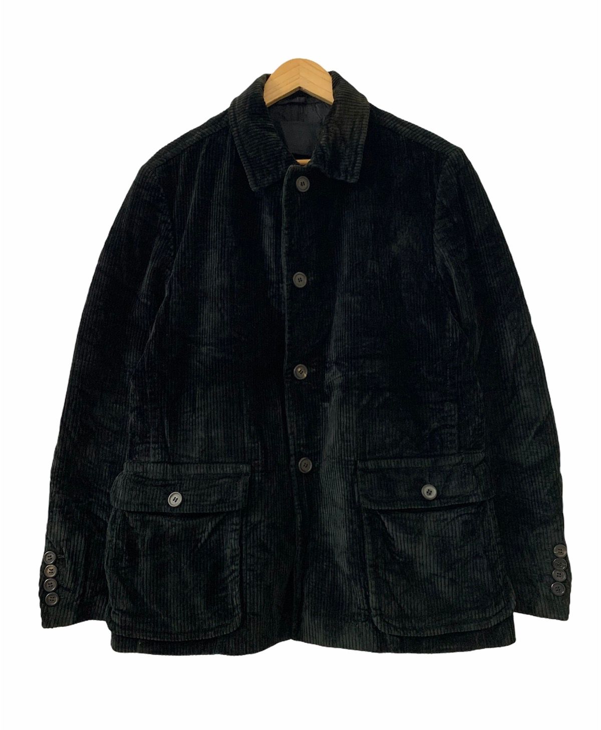 Pre-owned Prada Corduroy Button Jacket In Black