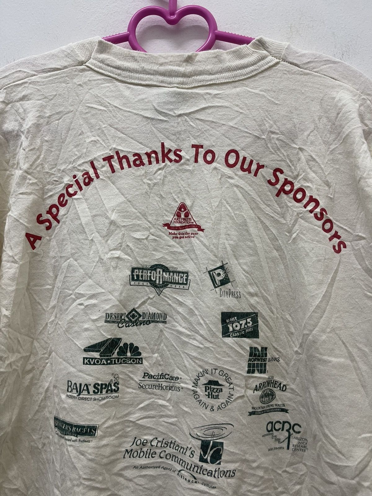Fruit Of The Loom Rare 90s Vintage THE JINGLE BELL WALL For Arthritis 5k Tee Size US XL / EU 56 / 4 - 5 Thumbnail