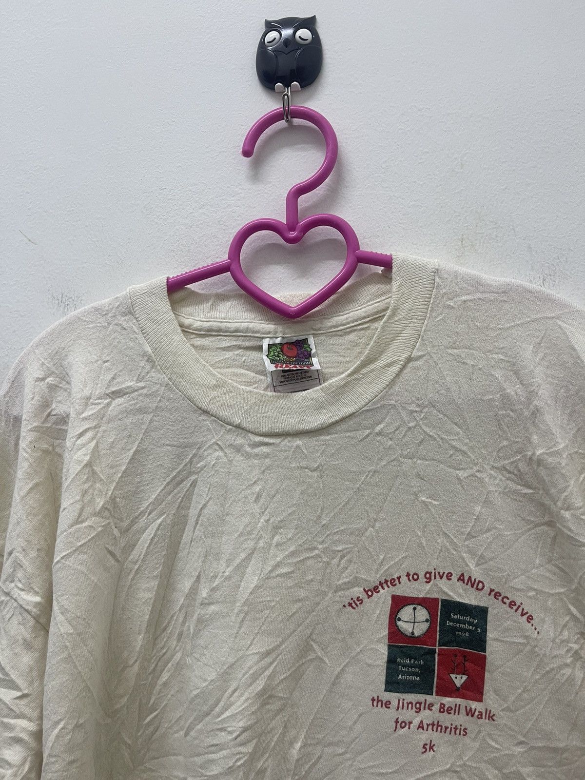 Fruit Of The Loom Rare 90s Vintage THE JINGLE BELL WALL For Arthritis 5k Tee Size US XL / EU 56 / 4 - 2 Thumbnail