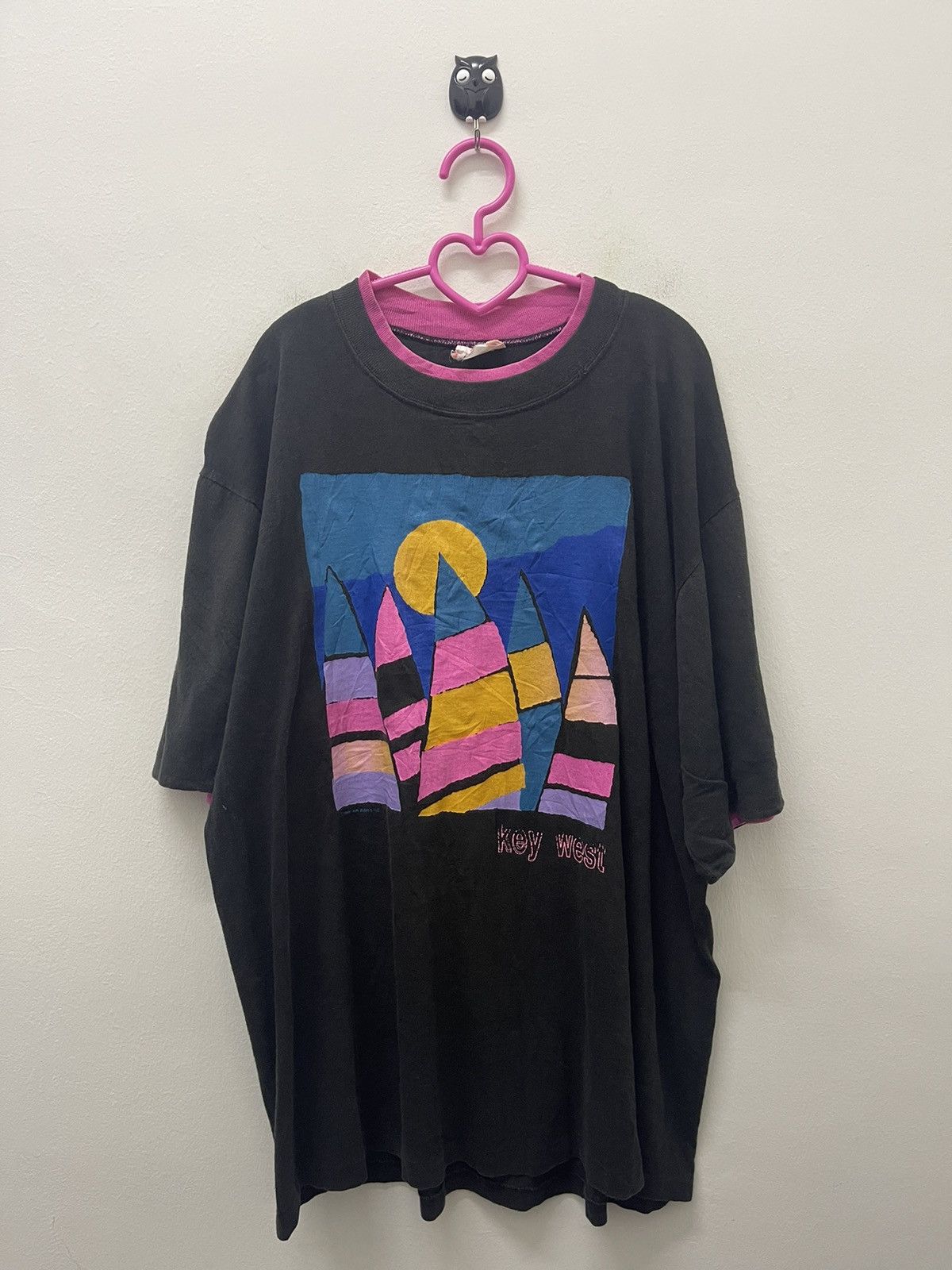 Vintage Rare 90s Vintage KEY WEST Graphic Air Waves Inc Sailing Art Size US XL / EU 56 / 4 - 1 Thumbnail