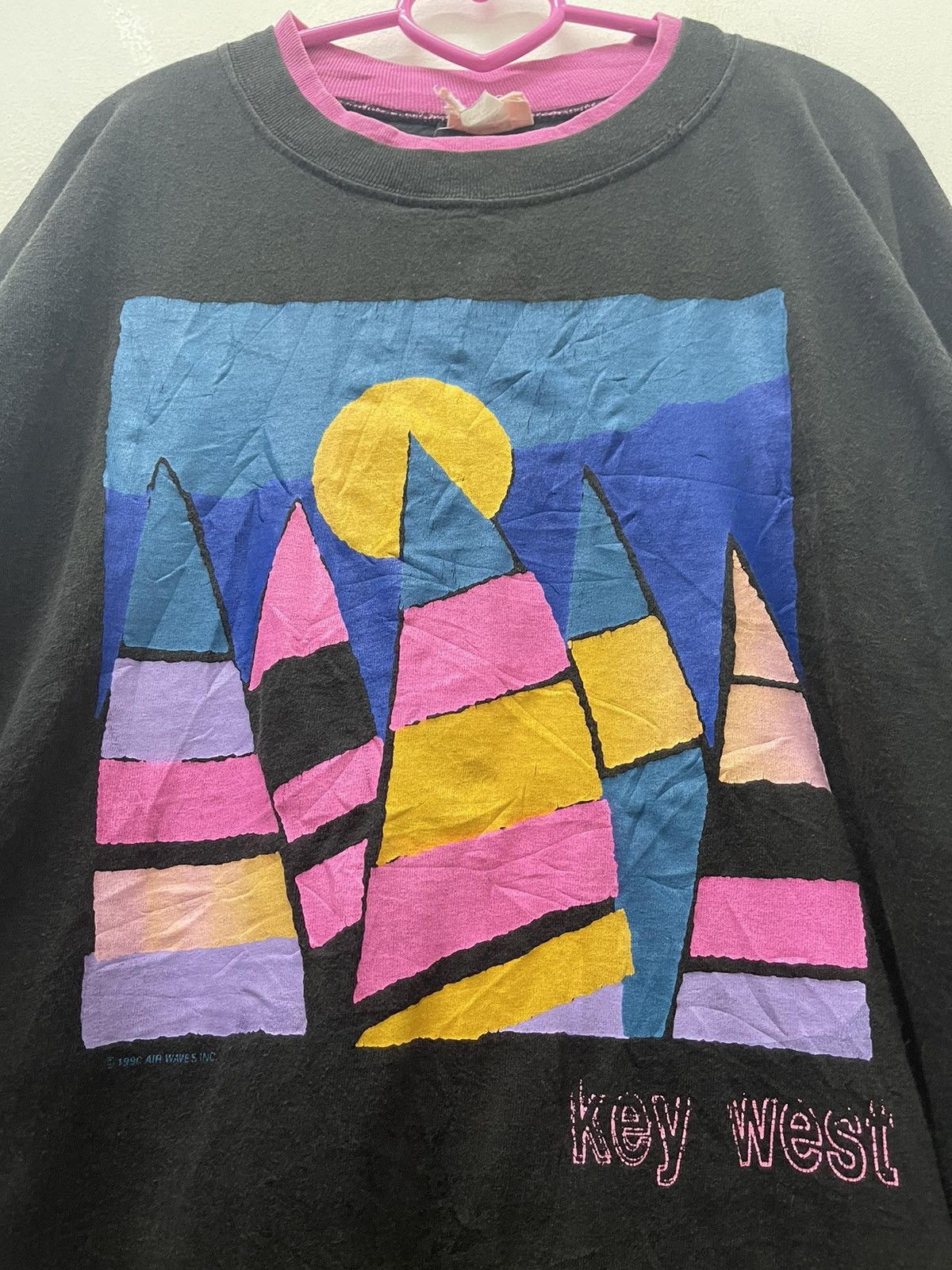 Vintage Rare 90s Vintage KEY WEST Graphic Air Waves Inc Sailing Art Size US XL / EU 56 / 4 - 2 Thumbnail